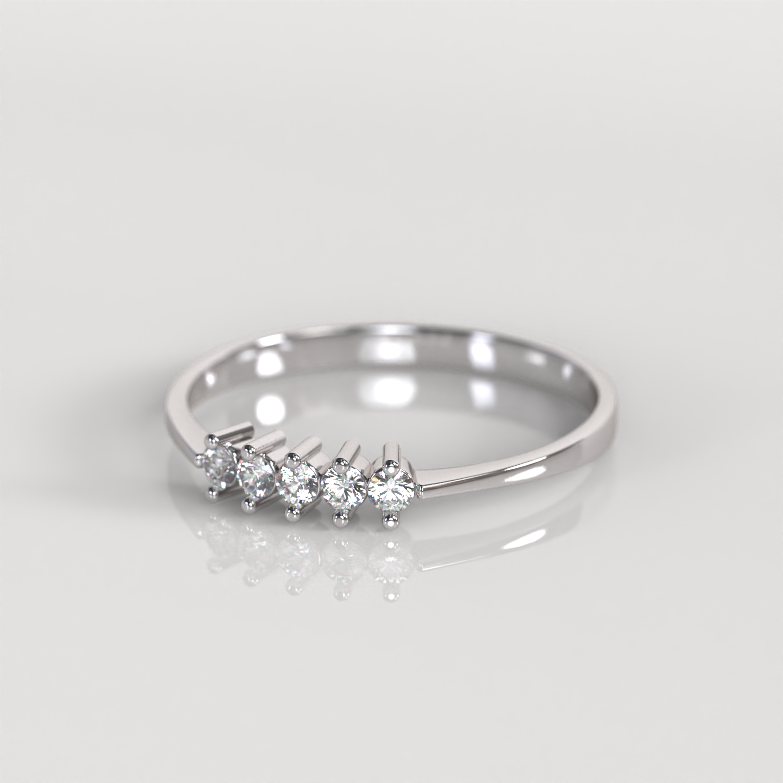 Anillo de Compromiso Emily - Oro Blanco 18K