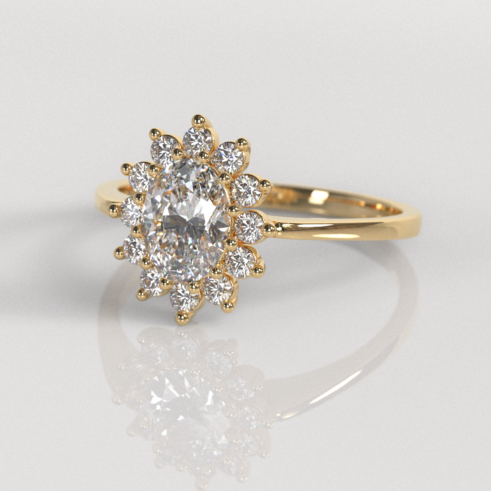 Anillo de Compromiso Reina - Oro Amarillo 18K