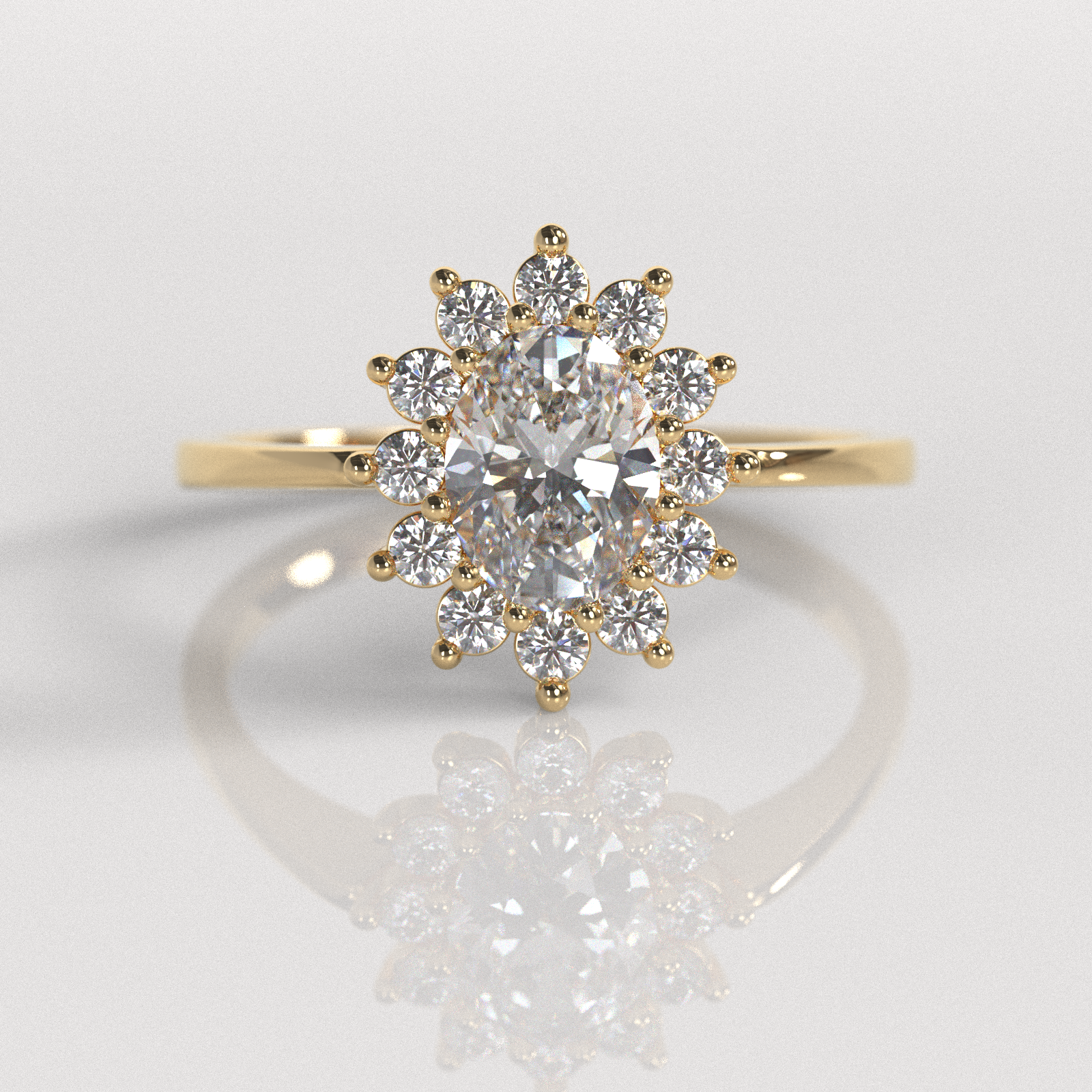 Anillo de Compromiso Reina - Oro Amarillo 18K