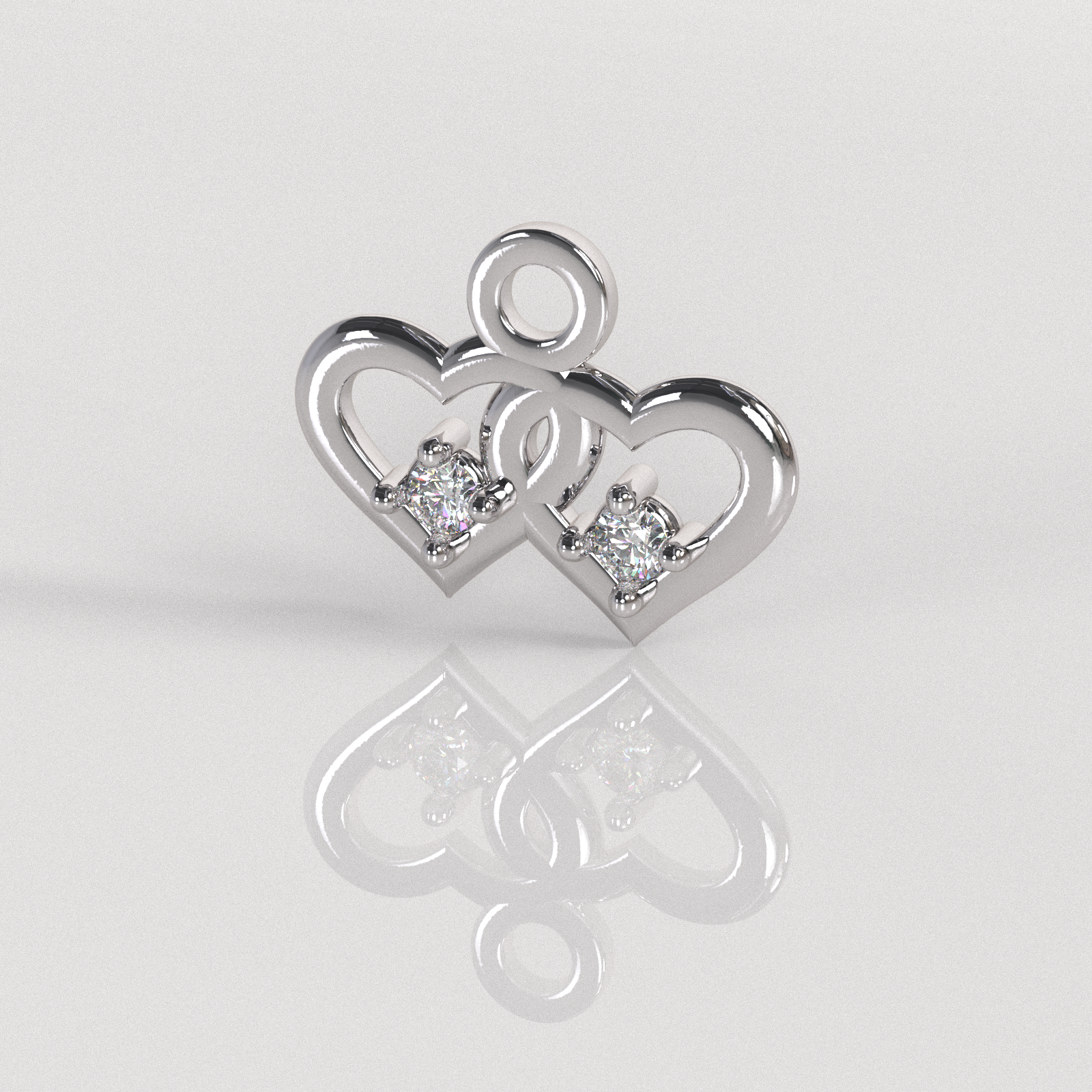 Colgante Dos Almas - Oro Blanco 18K