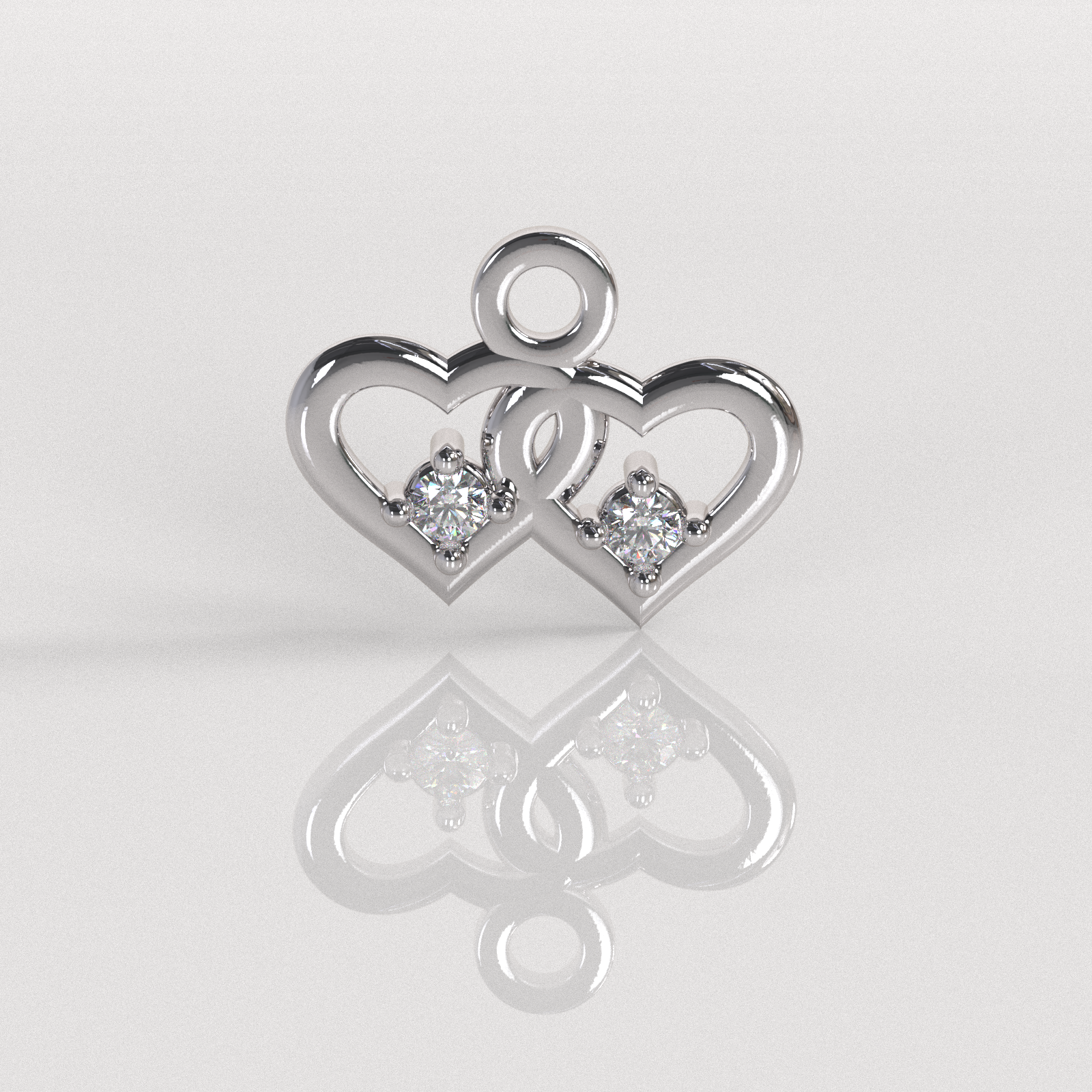 Colgante Dos Almas - Oro Blanco 18K