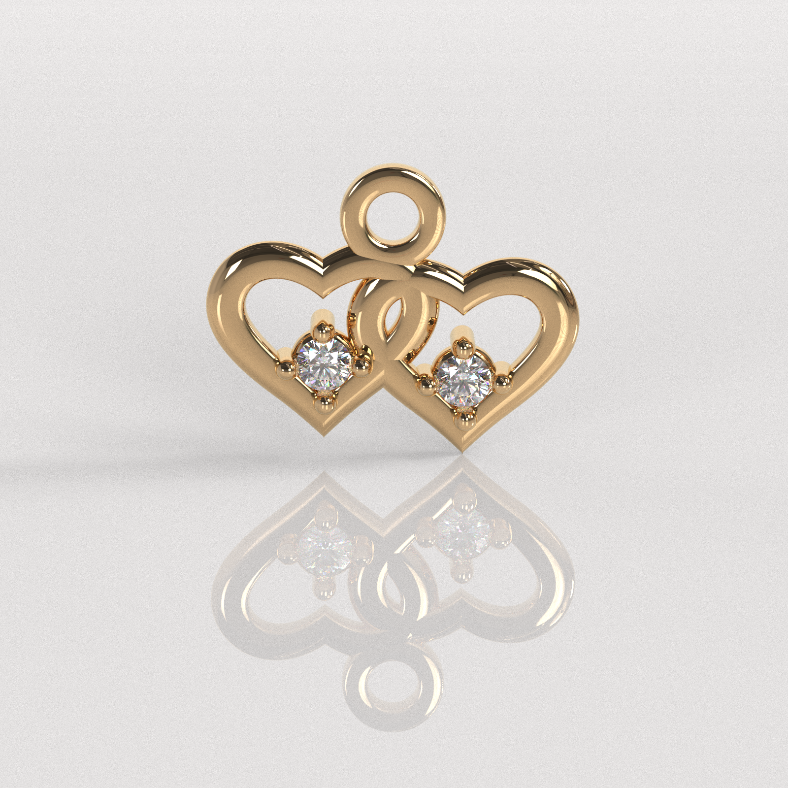 Colgante Dos Almas - Oro Rosado 18K