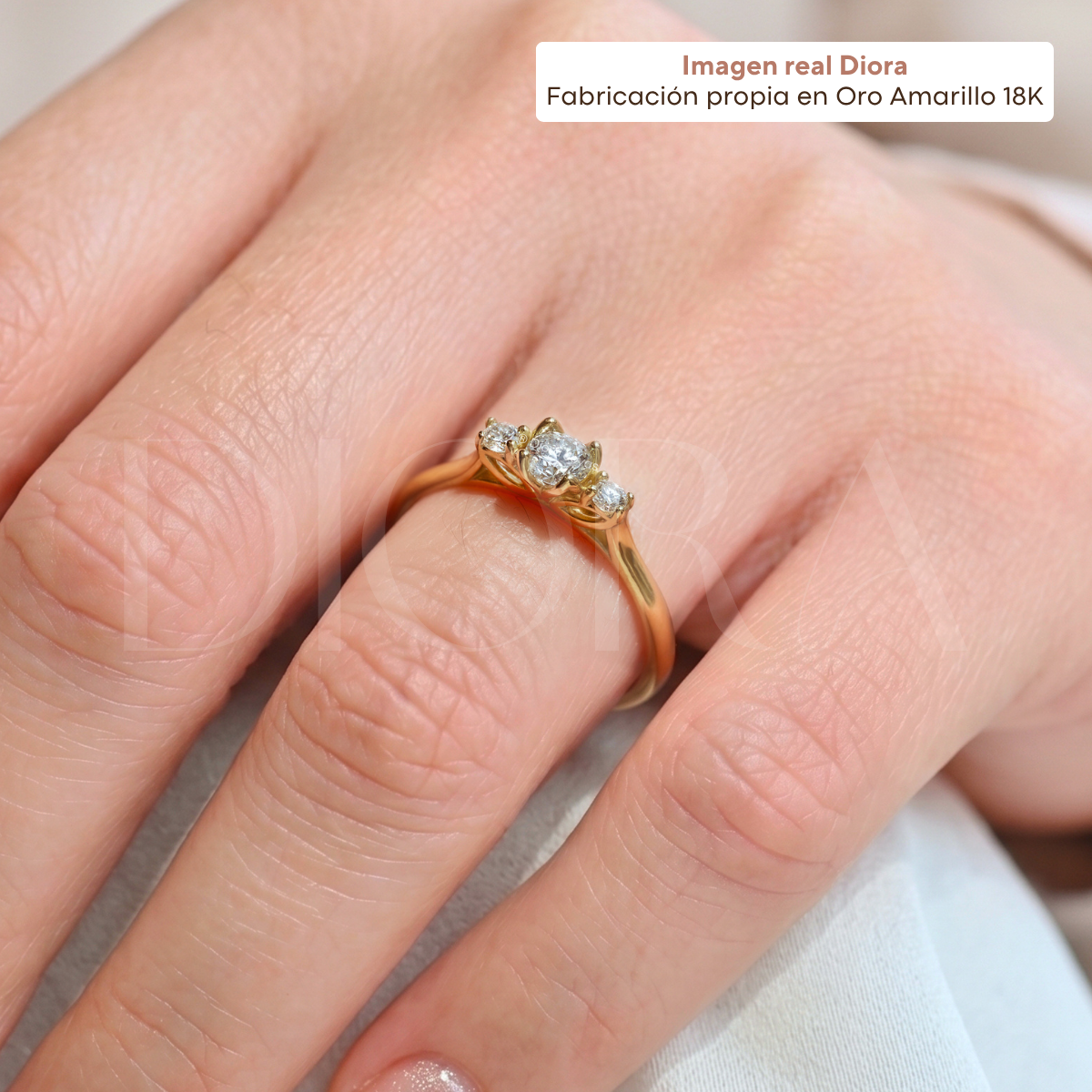 Anillo de Compromiso Primrose en Oro Amarillo 18K | Diamante de Laboratorio 0.46 ct