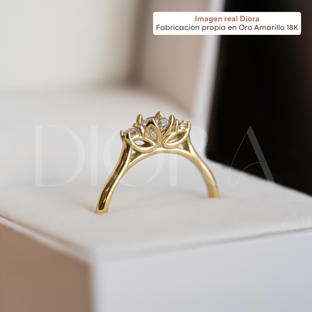 Anillo de Compromiso Primrose en Oro Amarillo 18K | Diamante de Laboratorio 0.46 ct