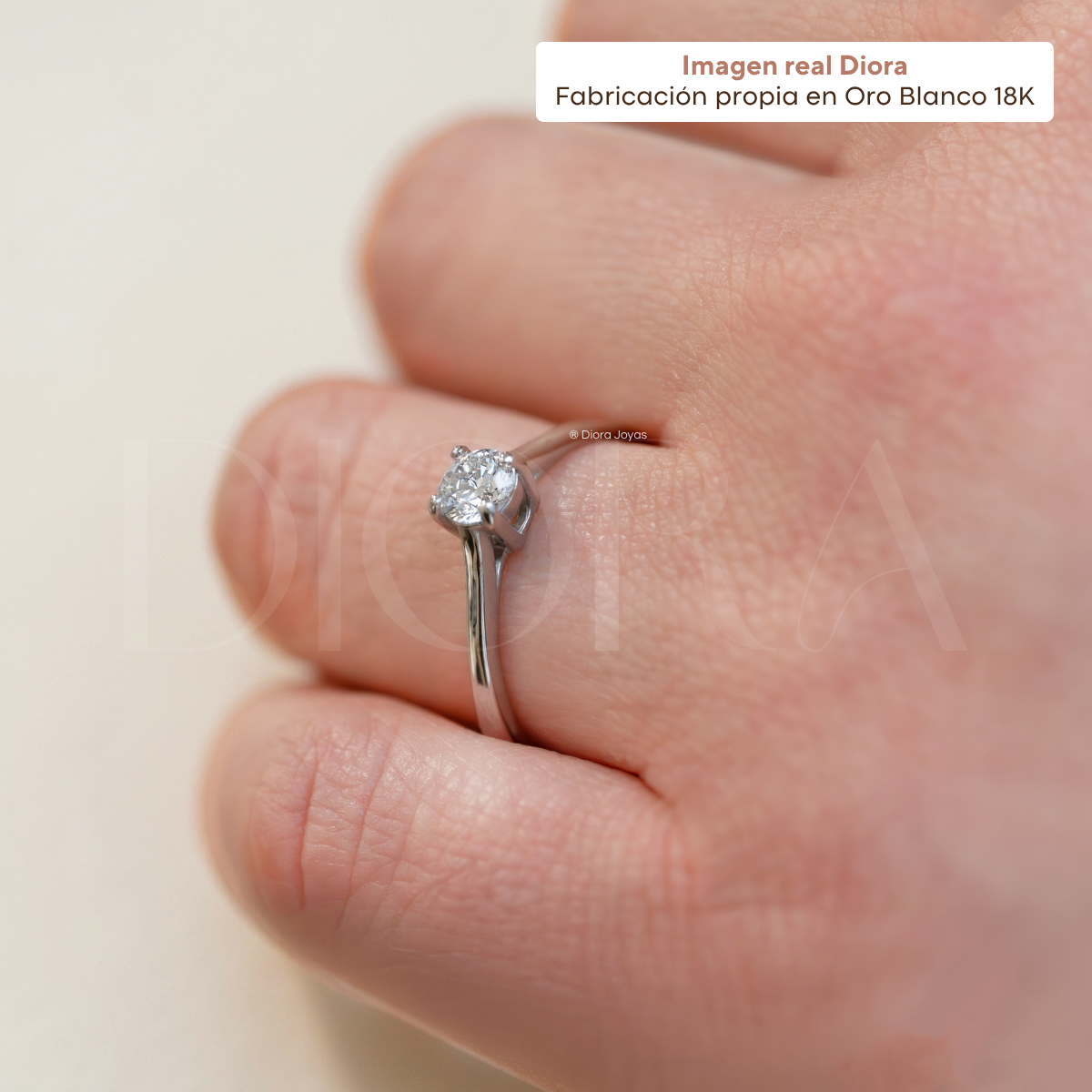 Anillo de Compromiso Esther en Oro Blanco 18K | Diamante de Laboratorio 0.34 ct