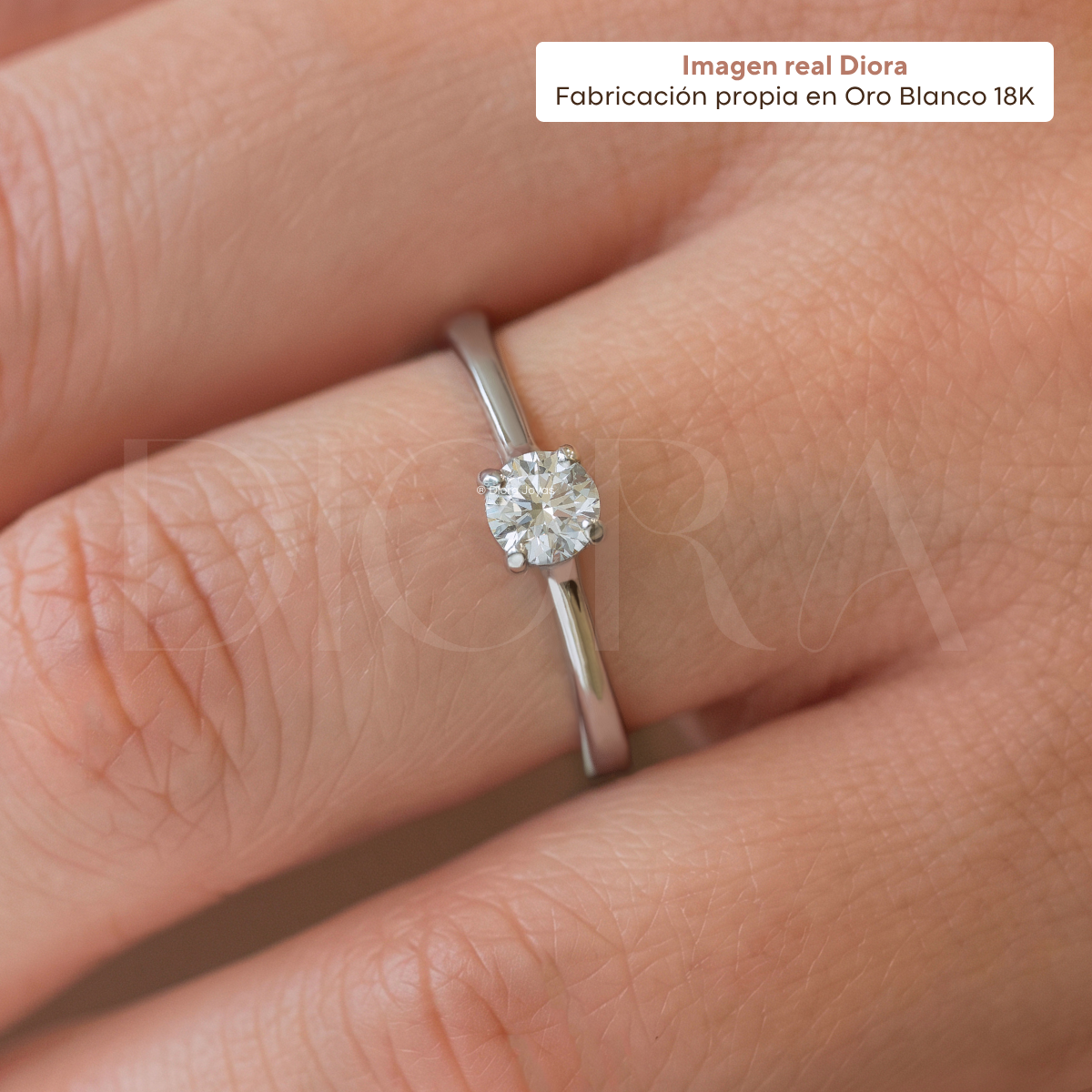 Anillo de Compromiso Esther en Oro Blanco 18K | Diamante de Laboratorio 0.34 ct