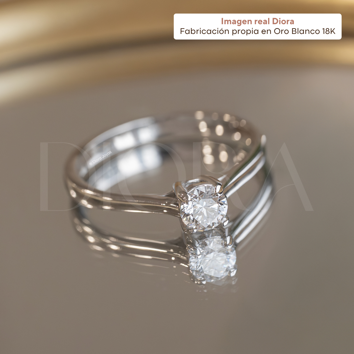 Anillo de Compromiso Esther en Oro Blanco 18K | Diamante de Laboratorio 0.34 ct