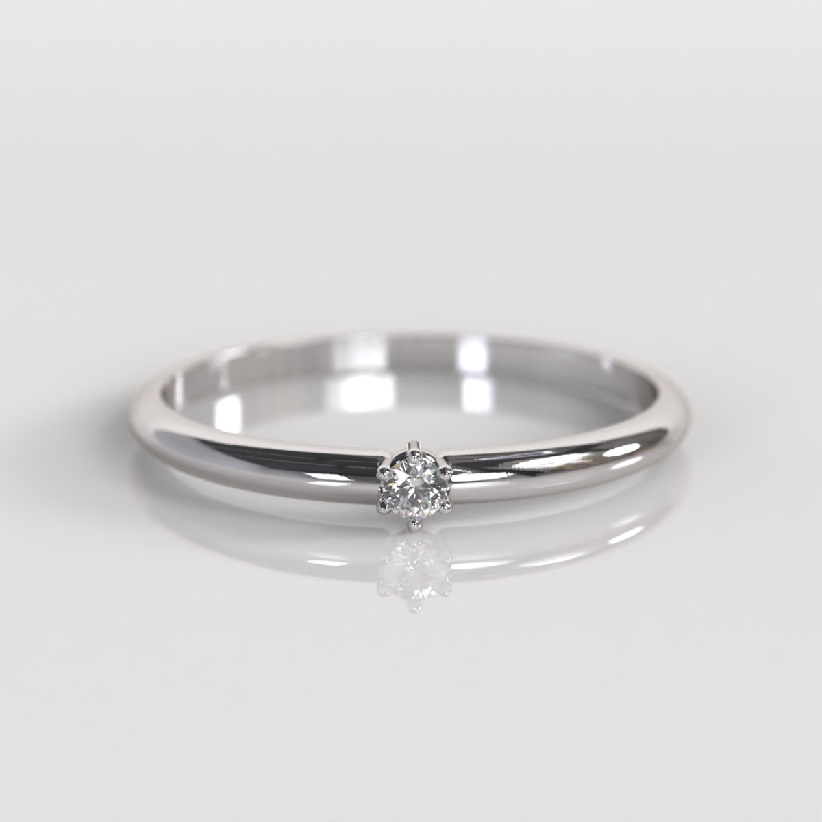 Anillo de Compromiso Lillian - Oro Blanco 18K