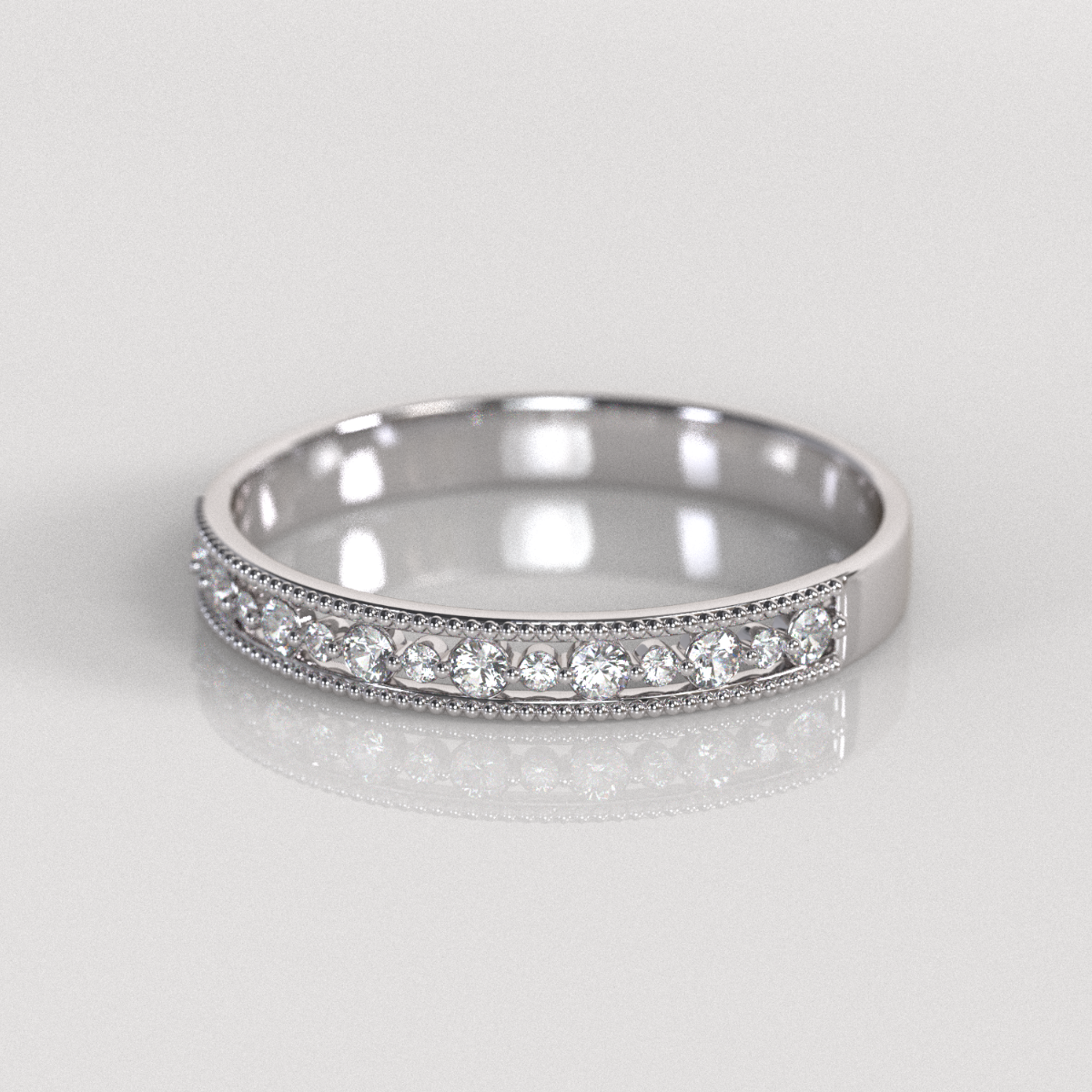 Anillo de Compromiso Zayra - Oro Blanco 18K