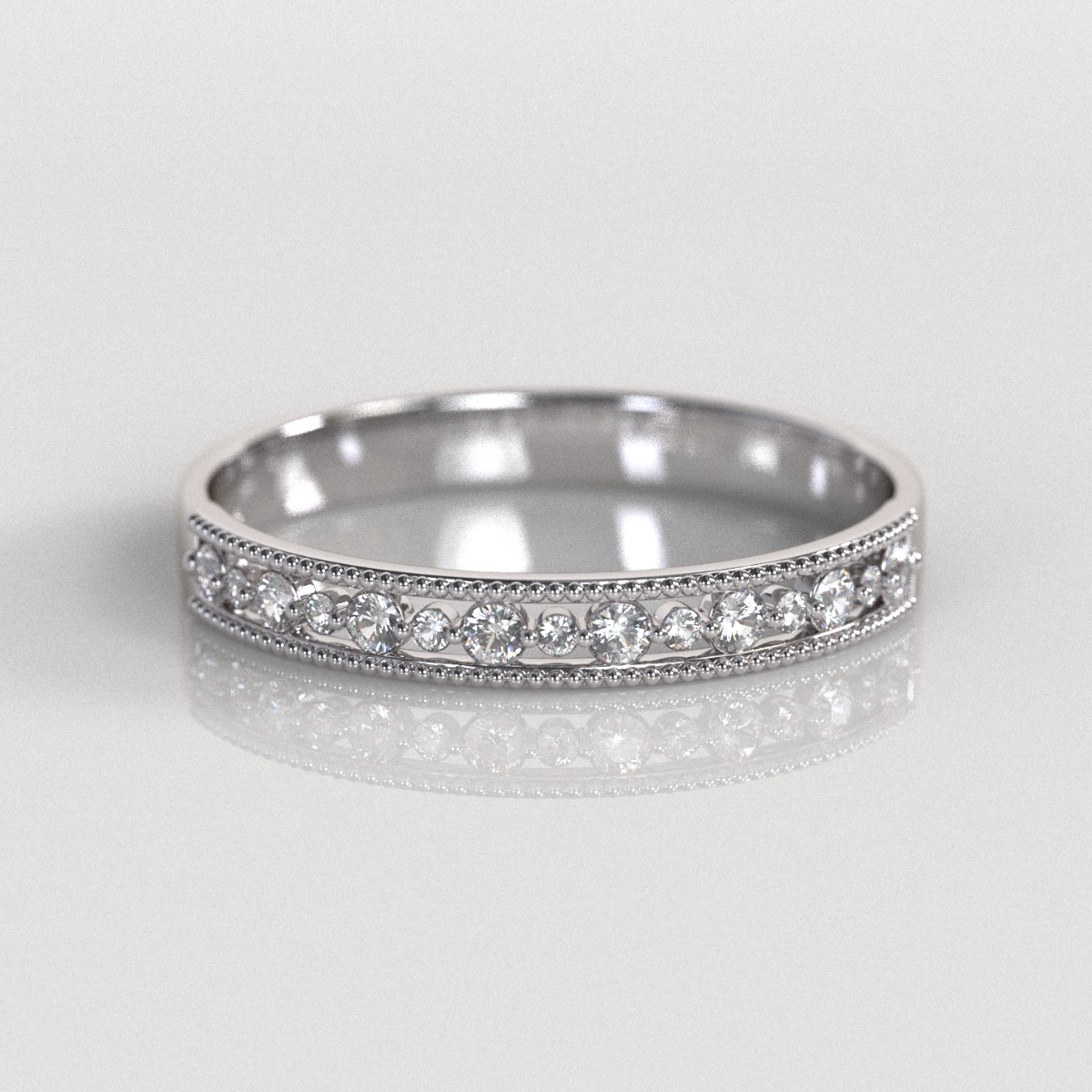 Anillo de Compromiso Zayra - Oro Blanco 18K