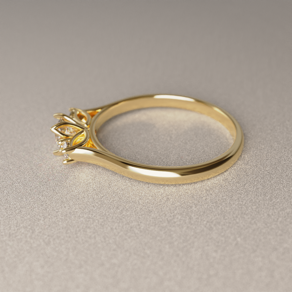 Anillo de Compromiso Primrose en Oro Amarillo 18K | Diamante de Laboratorio 0.46 ct