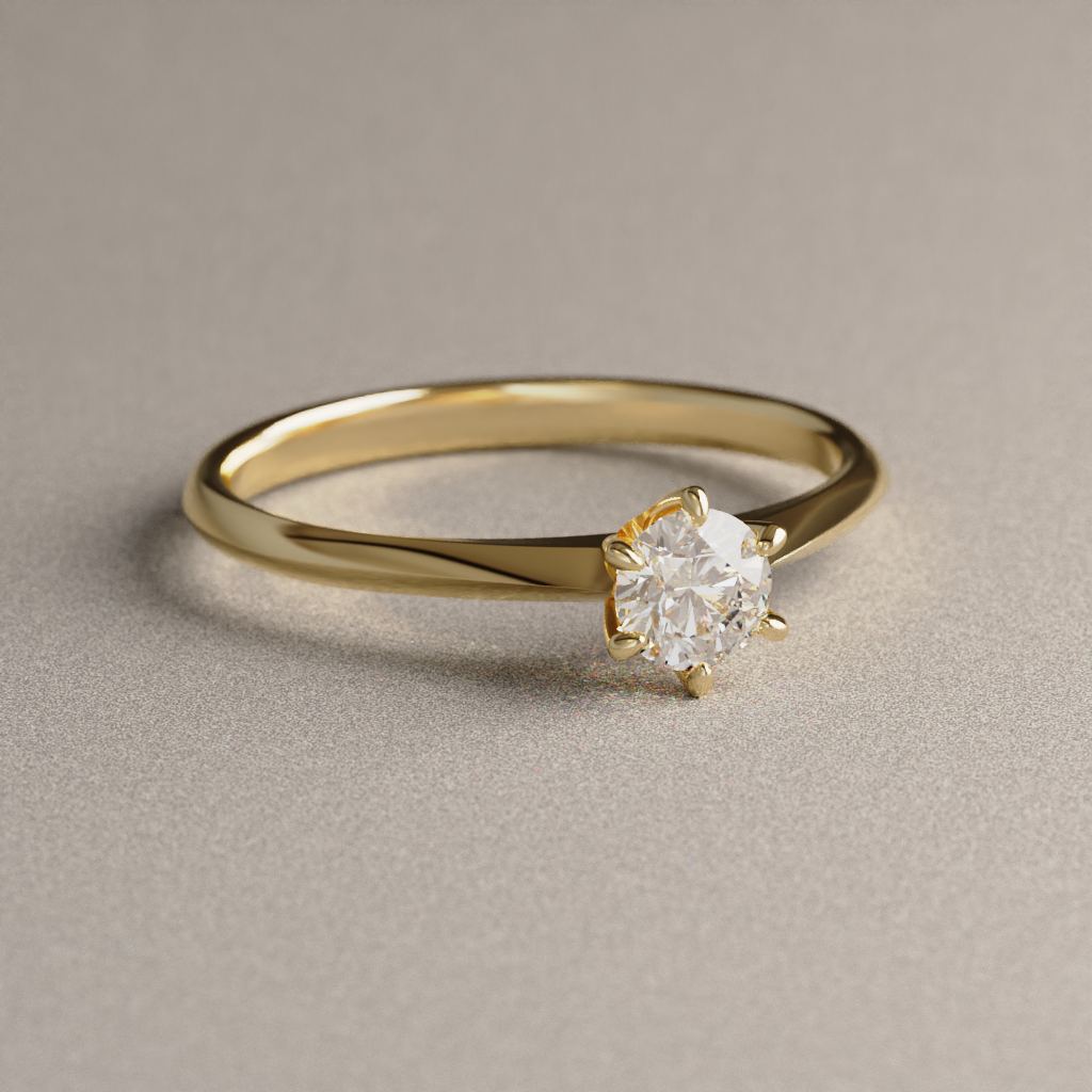 Anillo de Compromiso Dahlia en Oro Amarillo 18K | Diamante de Laboratorio 0.50 ct