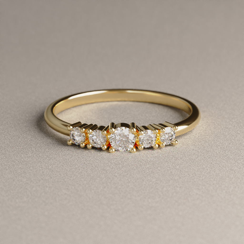 Anillo de Compromiso Selena en Oro Amarillo 18K | Diamante de Laboratorio 0.39 ct