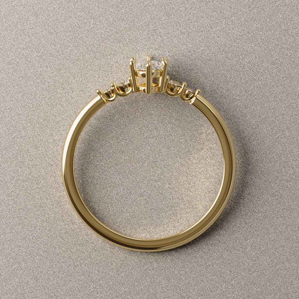 Anillo de Compromiso Ariella en Oro Amarillo 18K | Diamante de Laboratorio 0.48 ct