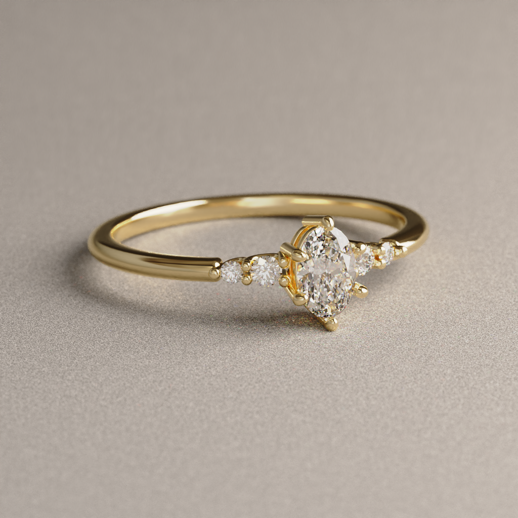Anillo de Compromiso Ariella en Oro Amarillo 18K | Diamante de Laboratorio 0.48 ct