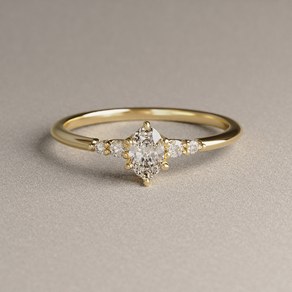 Anillo de Compromiso Ariella en Oro Amarillo 18K | Diamante de Laboratorio 0.48 ct
