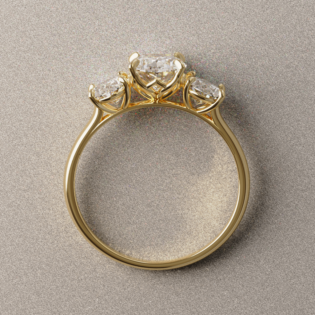 Anillo de Compromiso Ivanna en Oro Amarillo 18K | Diamante de Laboratorio 3.42 ct