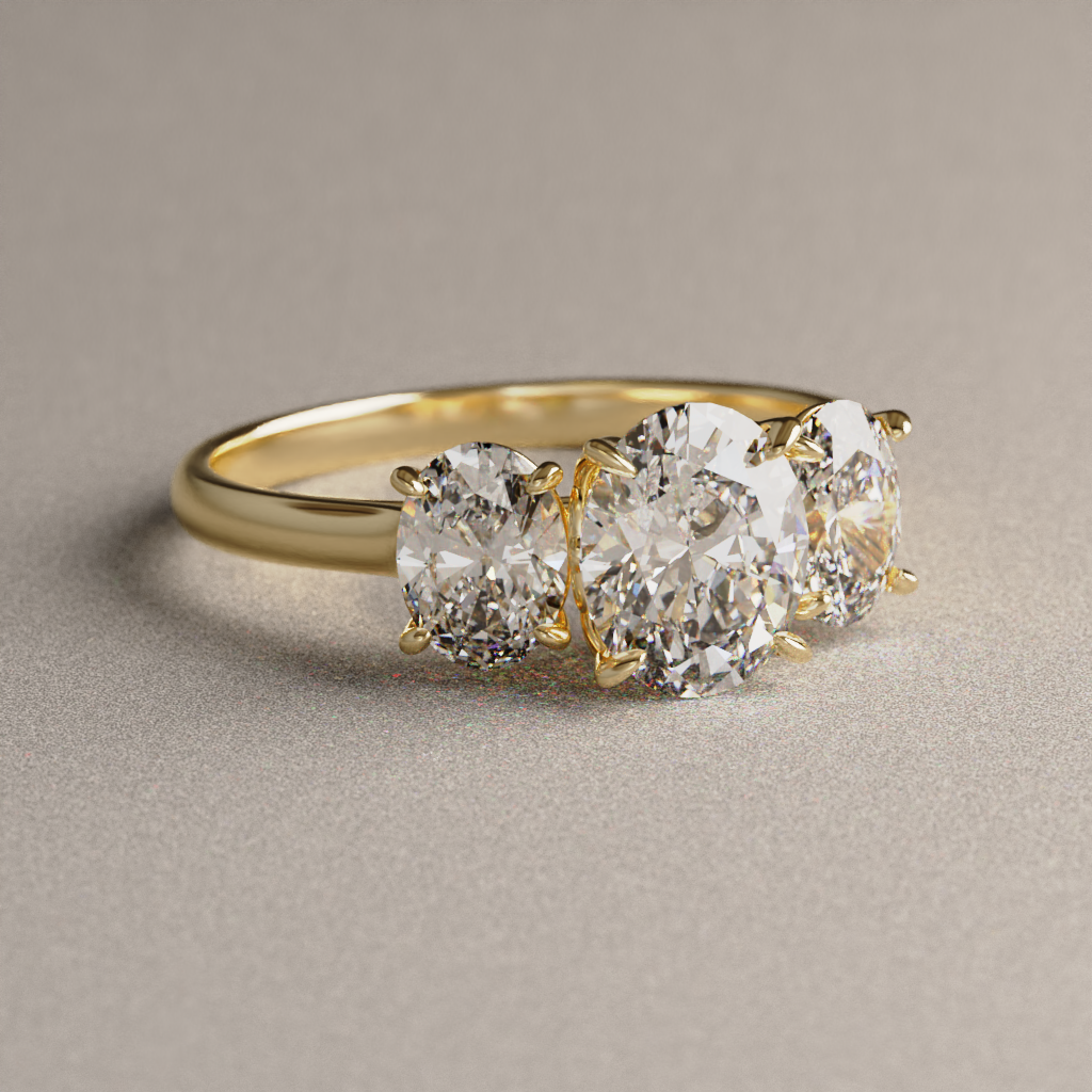 Anillo de Compromiso Ivanna en Oro Amarillo 18K | Diamante de Laboratorio 3.42 ct