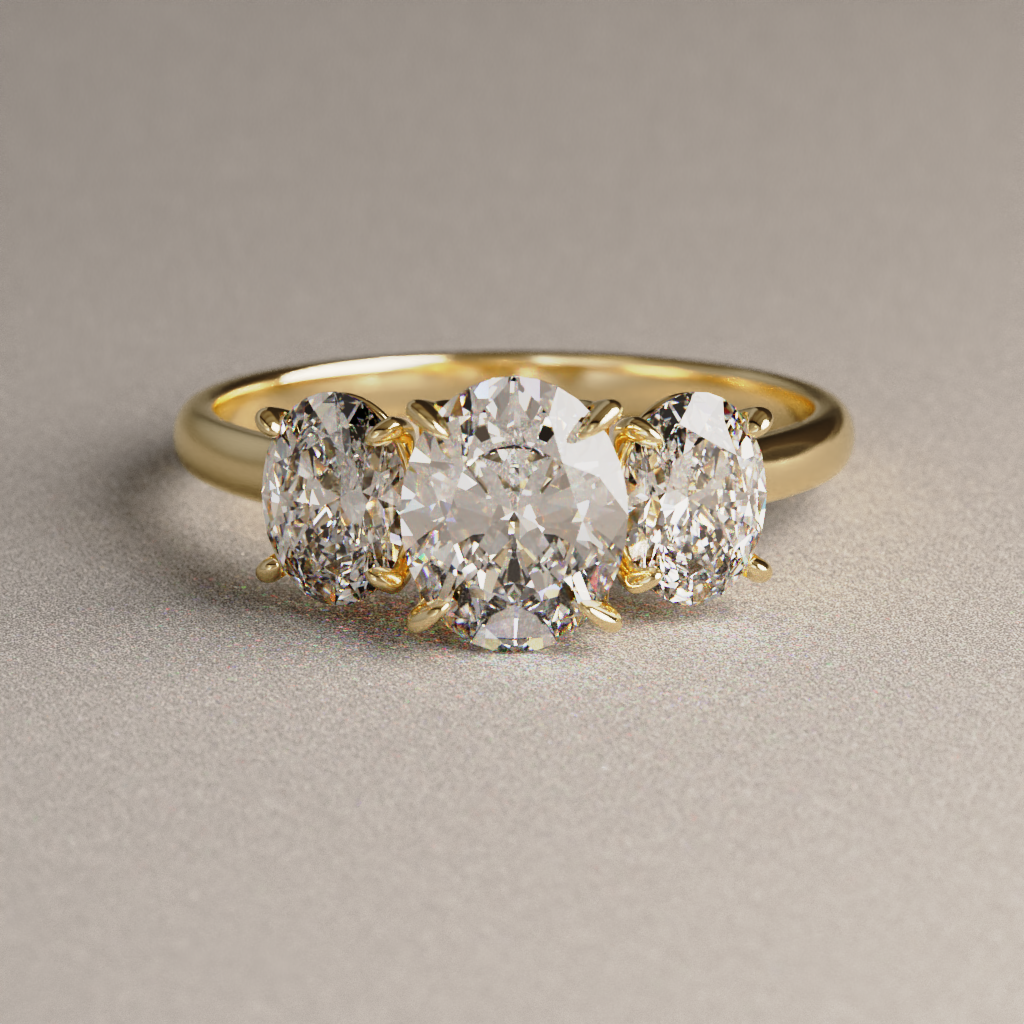 Anillo de Compromiso Ivanna en Oro Amarillo 18K | Diamante de Laboratorio 3.42 ct
