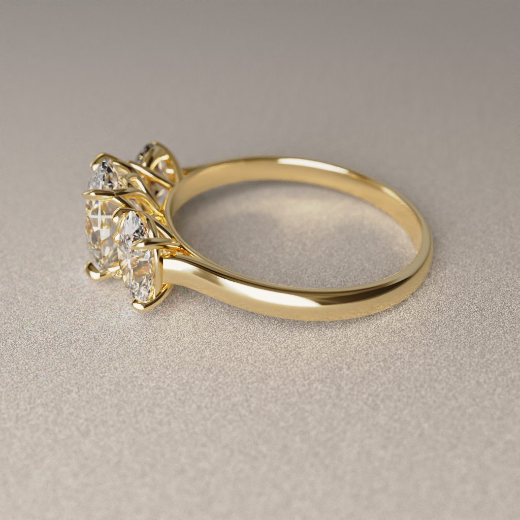 Anillo de Compromiso Ivanna en Oro Amarillo 18K | Diamante de Laboratorio 3.42 ct