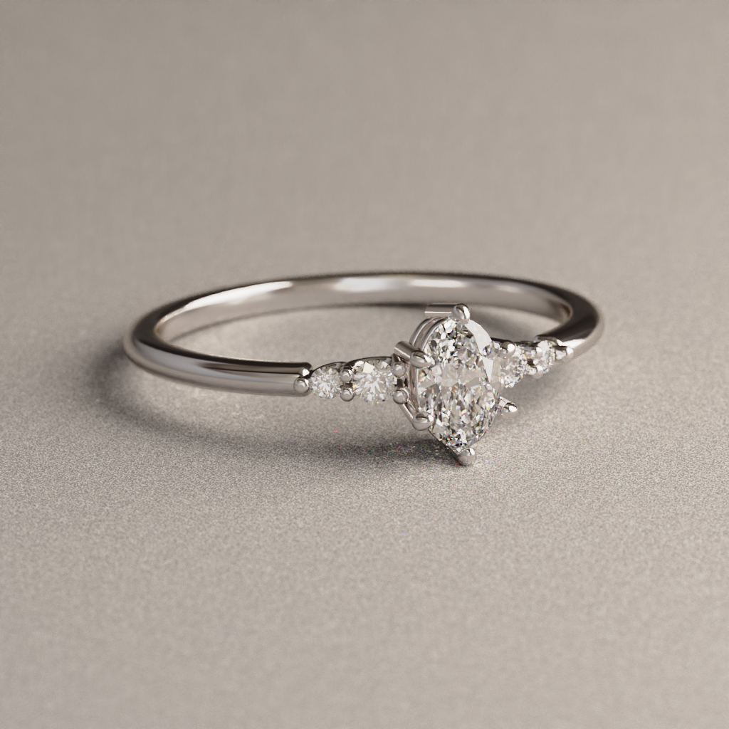 Anillo de Compromiso Ariella en Oro Blanco 18K | Diamante de Laboratorio 0.48 ct