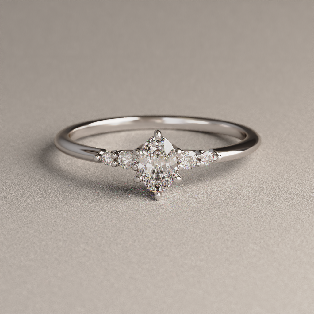 Anillo de Compromiso Ariella en Oro Blanco 18K | Diamante de Laboratorio 0.48 ct