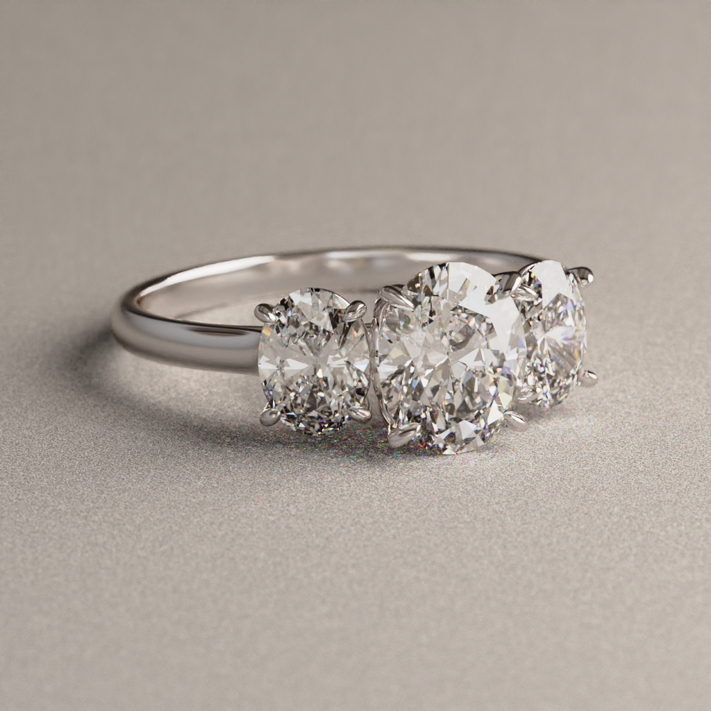 Anillo de Compromiso Ivanna en Oro Blanco 18K | Diamante de Laboratorio 3.42 ct