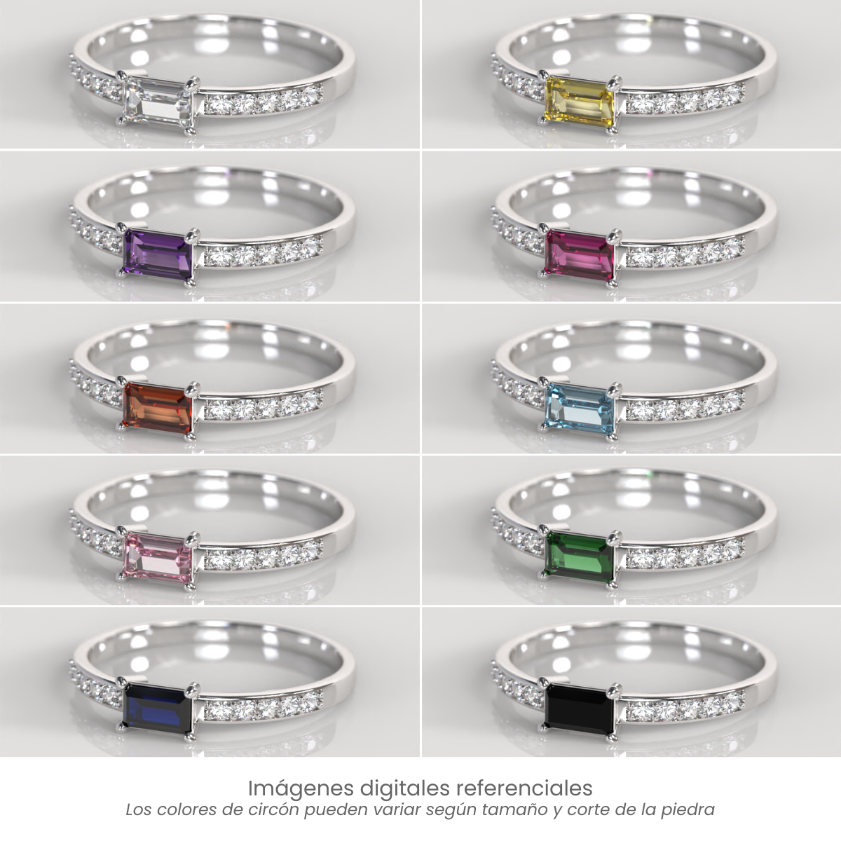 Anillo de Compromiso Annya - Plata