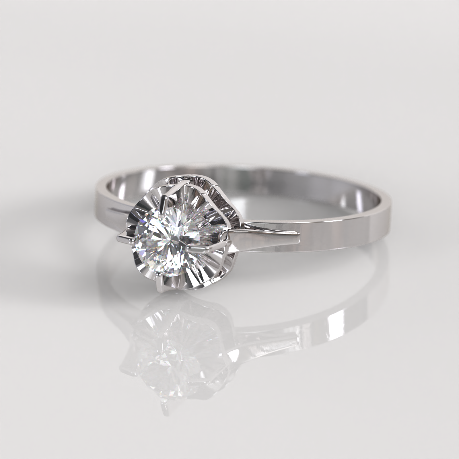 Anillo Chatón - Oro Blanco 18K