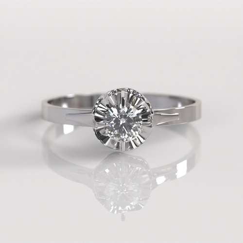 Anillo Chatón - Oro Blanco 18K