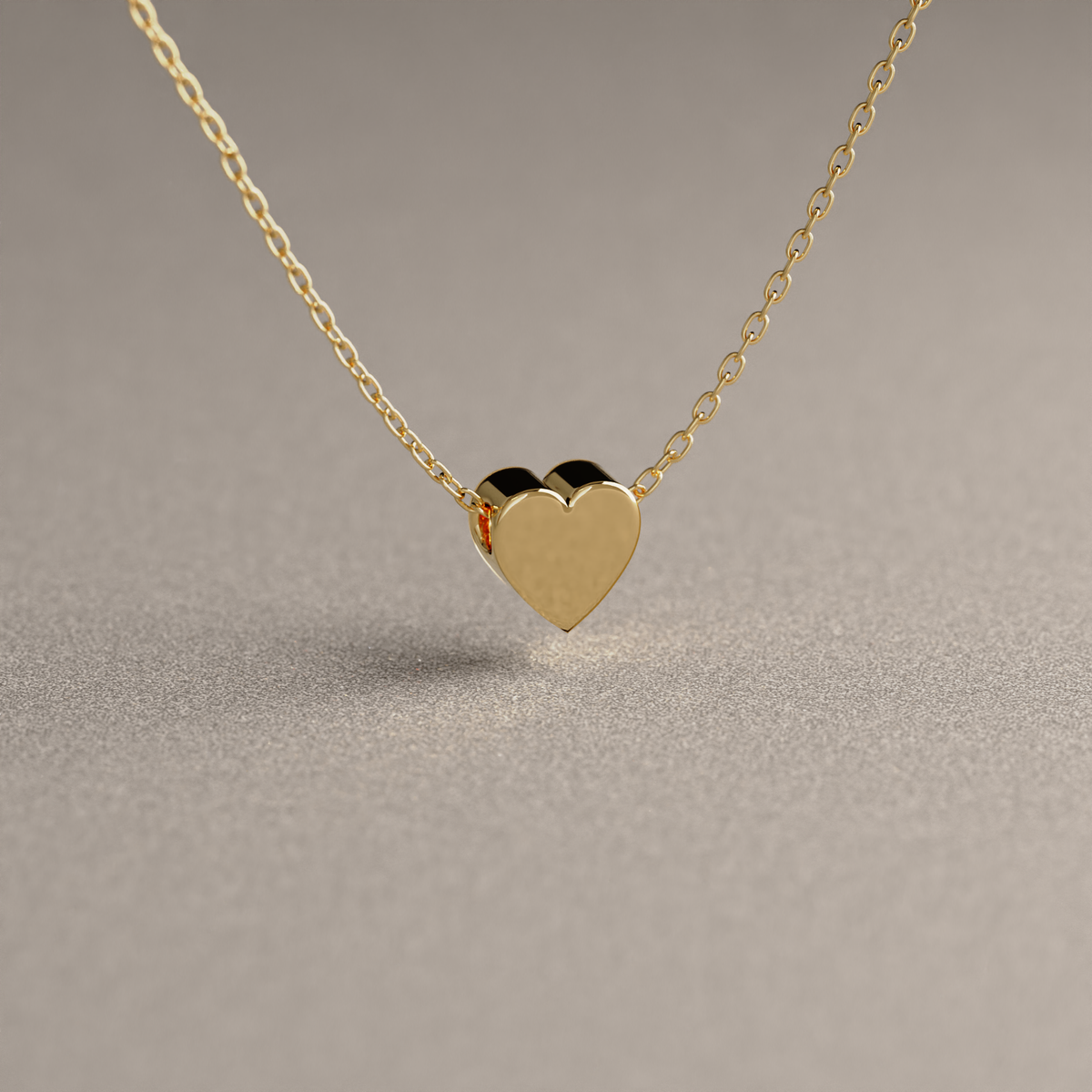 Collar de Cadena Limada con Corazón Mini | Oro Amarillo 18K