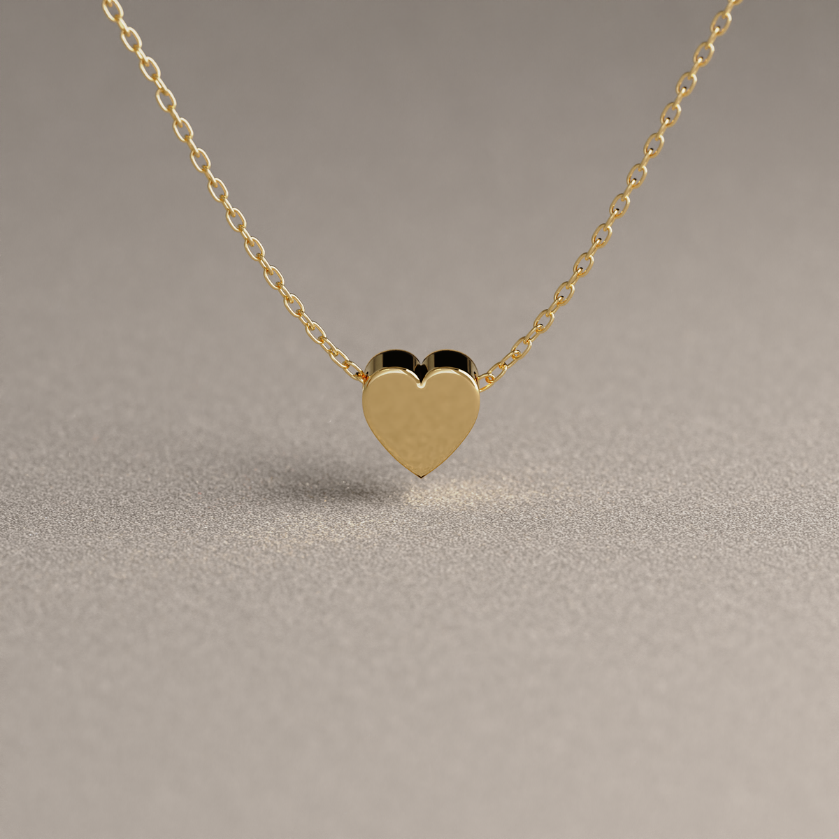 Collar de Cadena Limada con Corazón Mini | Oro Amarillo 18K