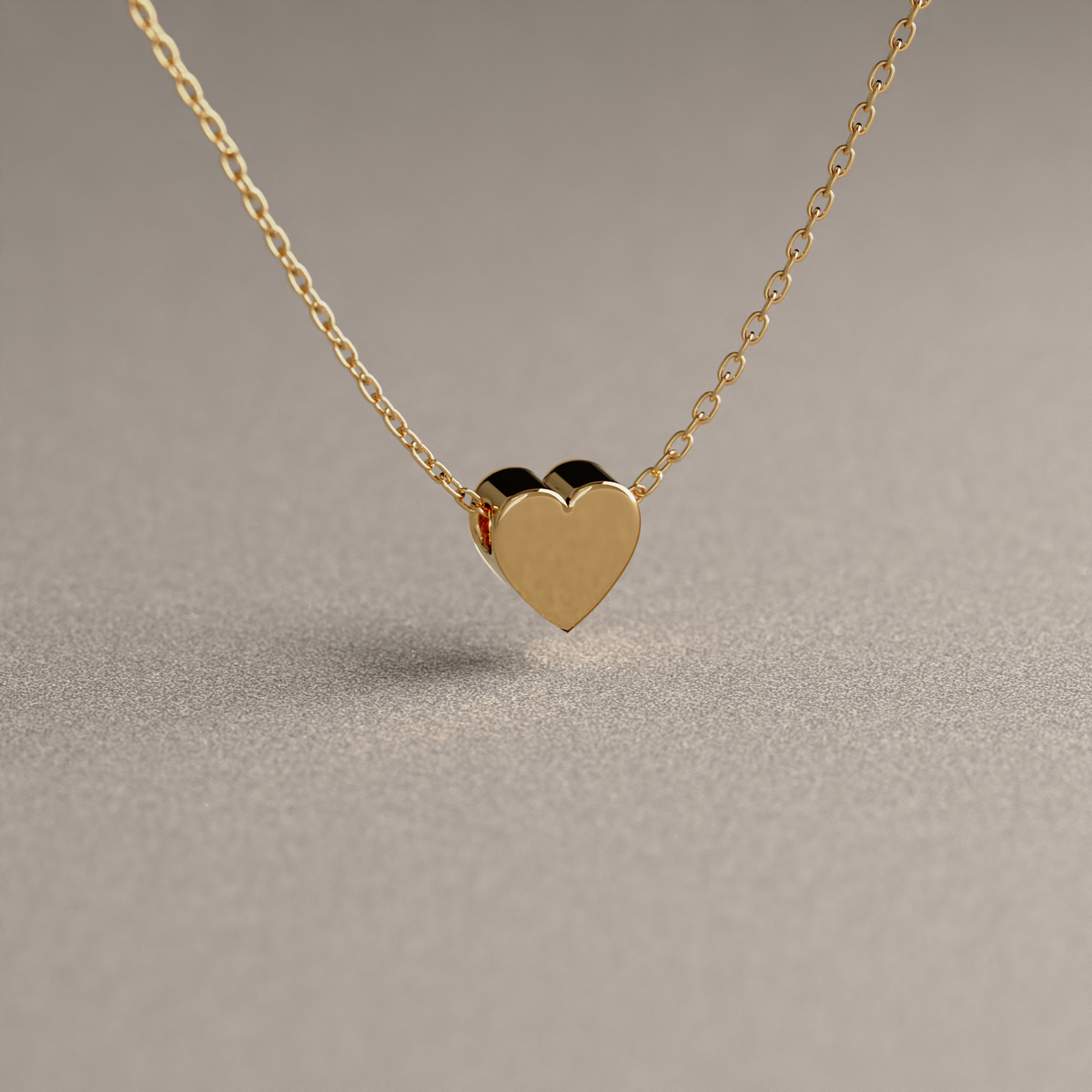 Collar de Cadena Limada con Corazón Mini | Oro Rosado 18K