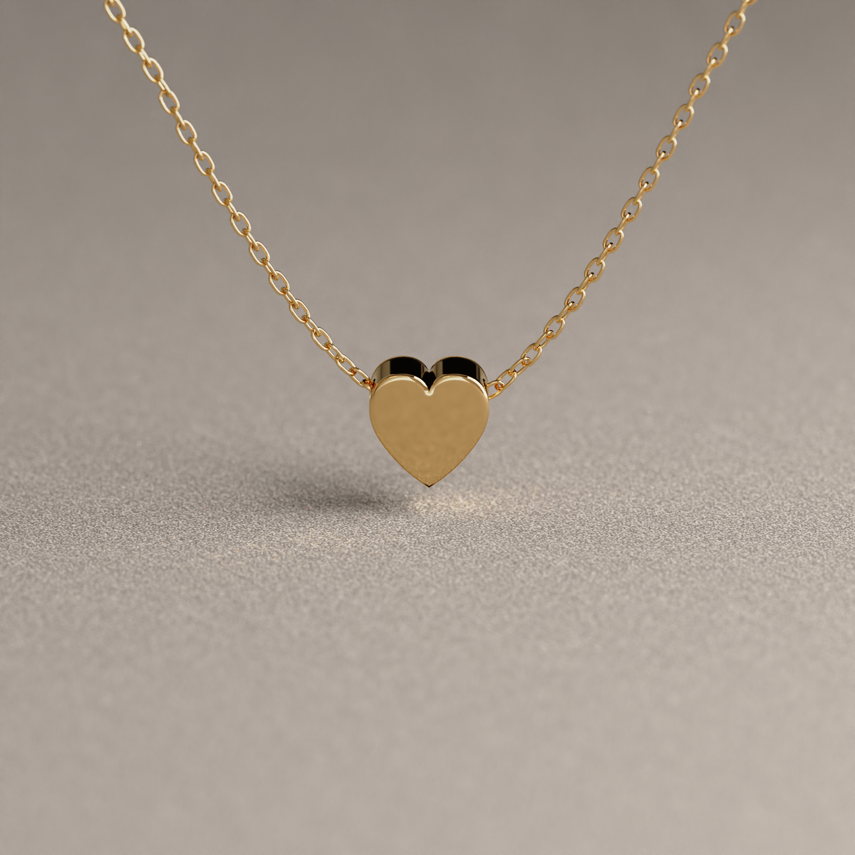 Collar de Cadena Limada con Corazón Mini | Oro Rosado 18K