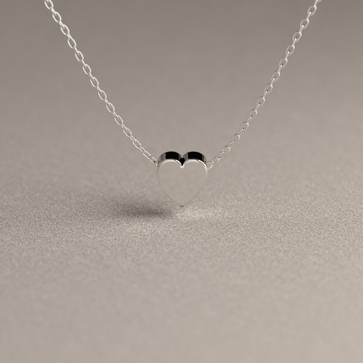Collar de Cadena Limada con Corazón Mini | Plata