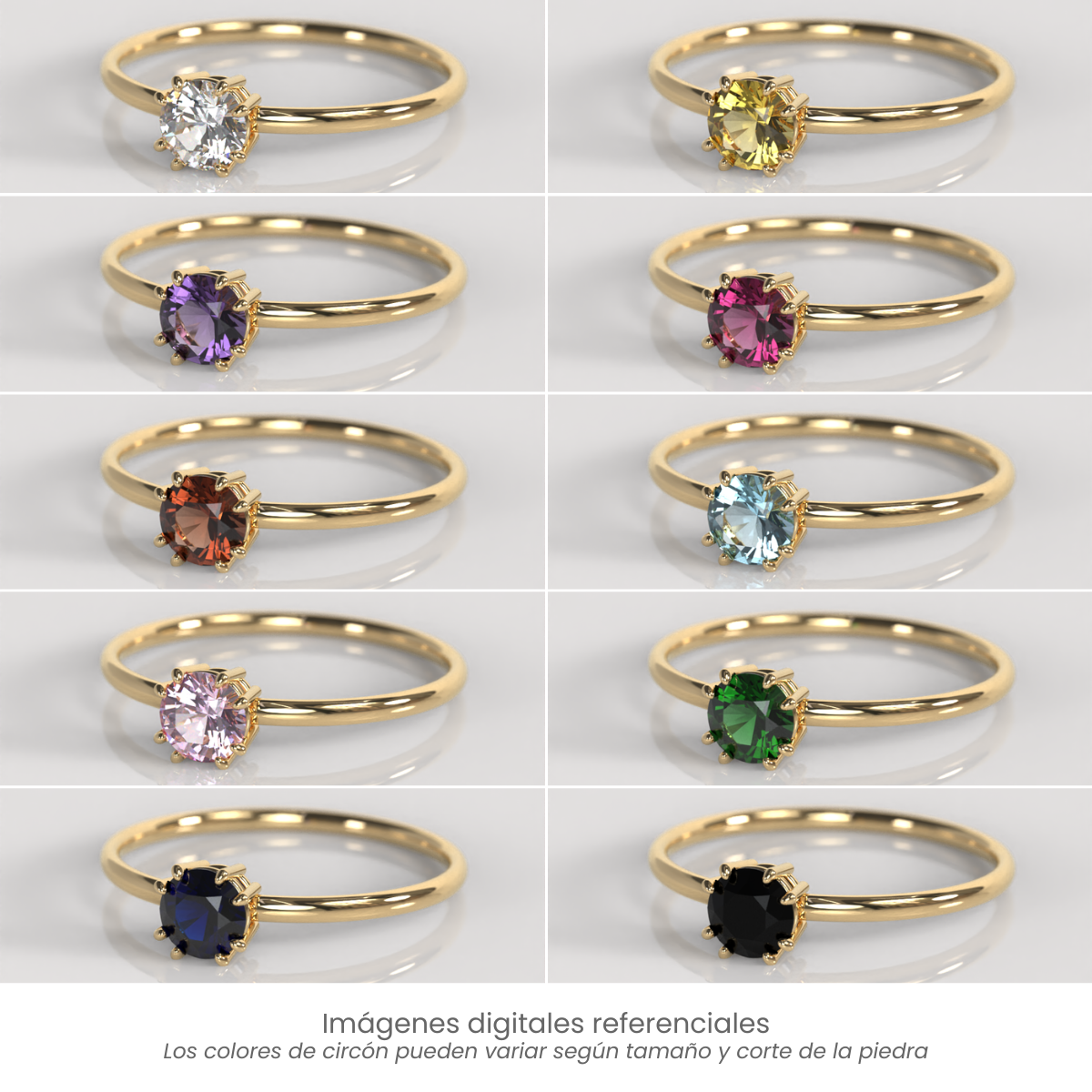 Anillo de Compromiso Camille - Oro Amarillo 18K