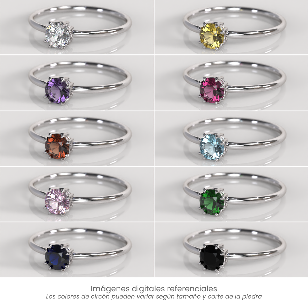 Anillo de Compromiso Camille - Oro Blanco 18K