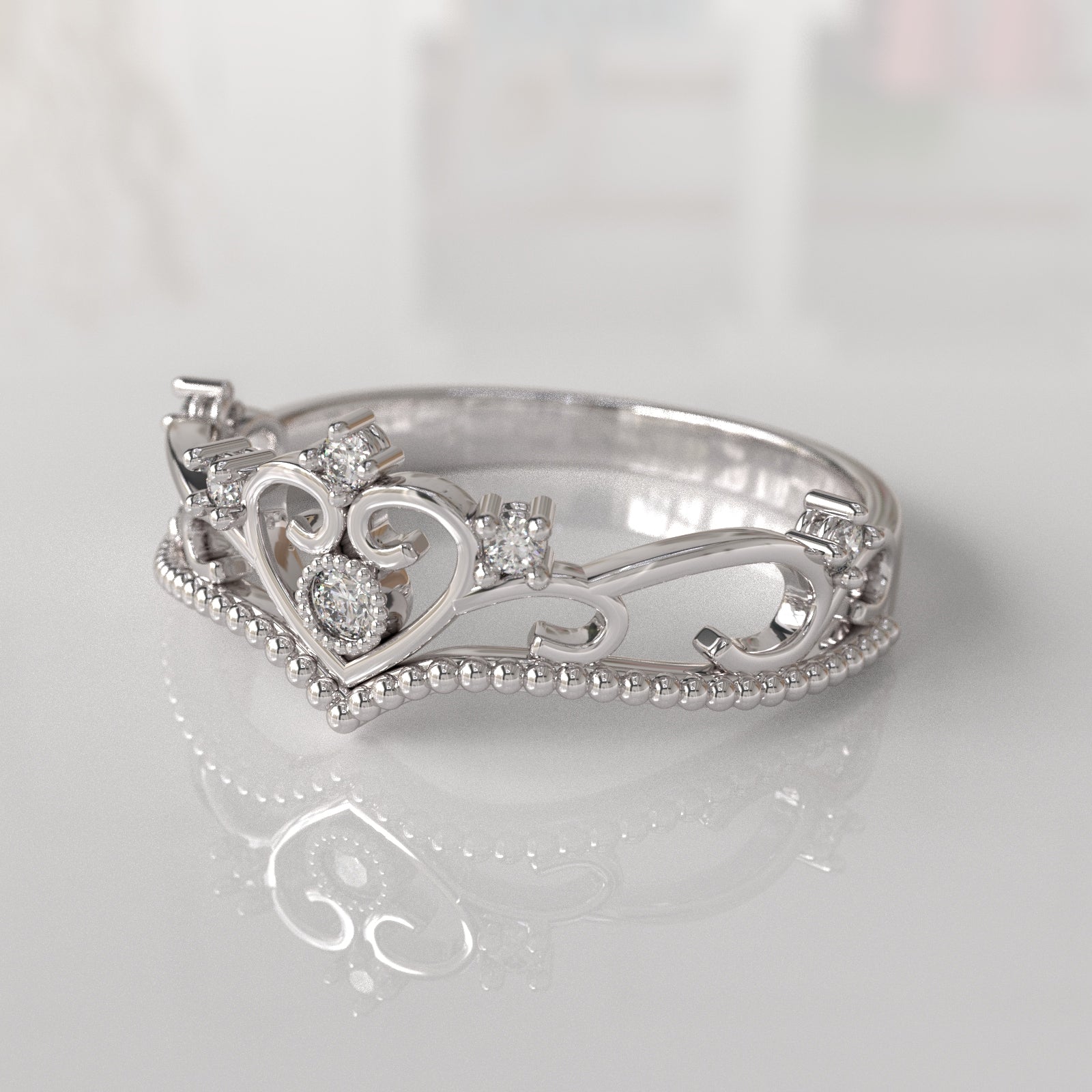 Anillo de Compromiso con Diamantes Giselle - Oro Blanco 18K