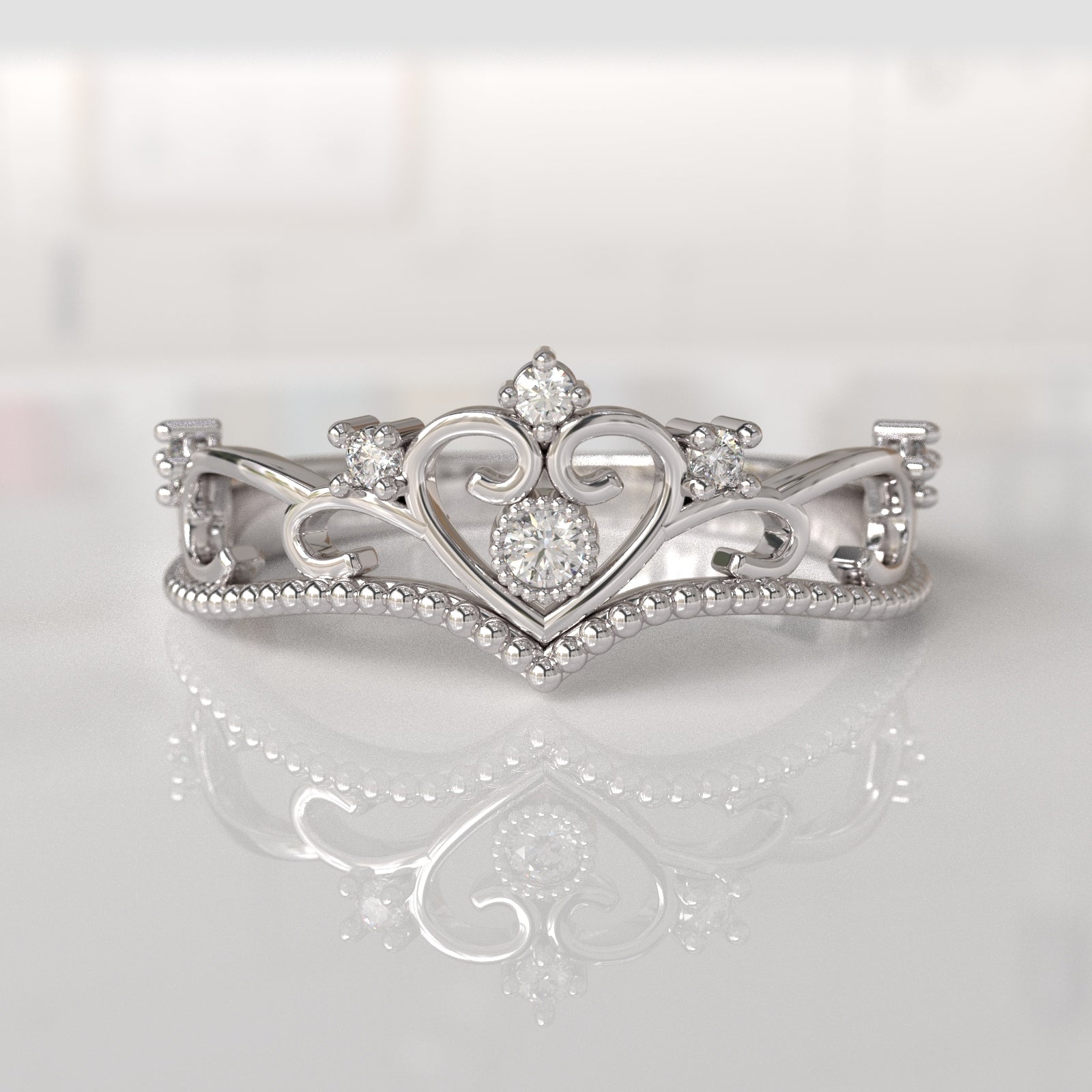 Anillo de Compromiso con Diamantes Giselle - Oro Blanco 18K