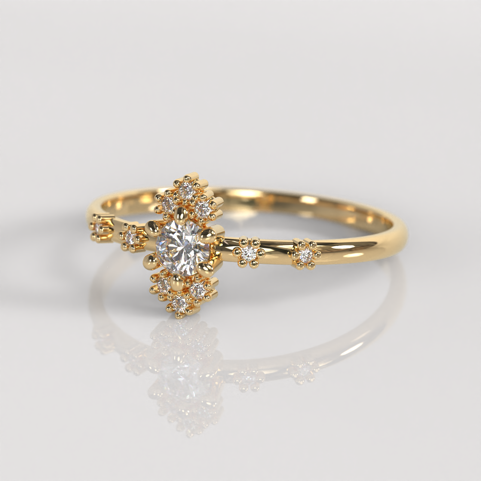 Anillo de Compromiso Dove - Oro Amarillo 18K