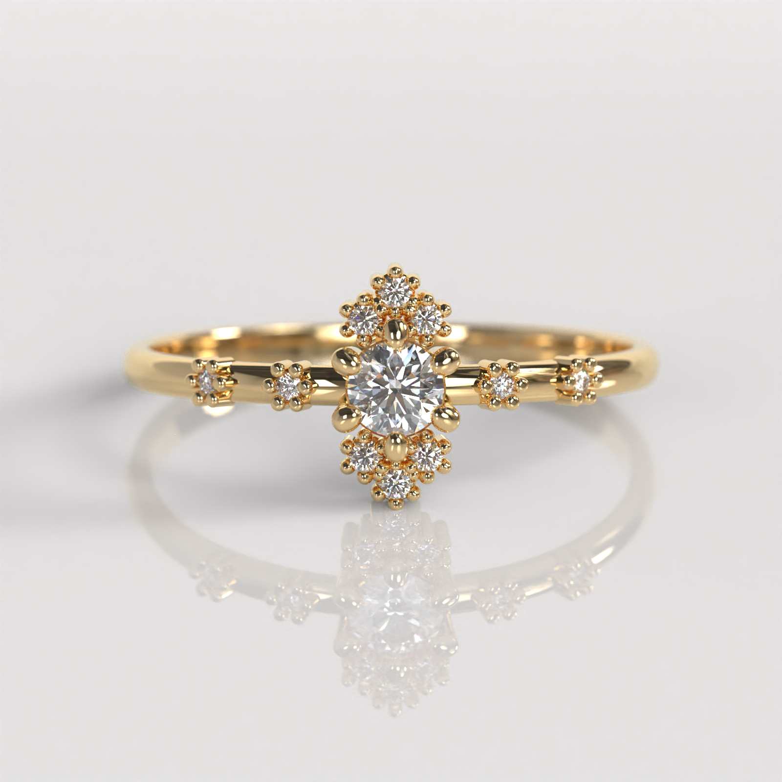 Anillo de Compromiso Dove - Oro Amarillo 18K