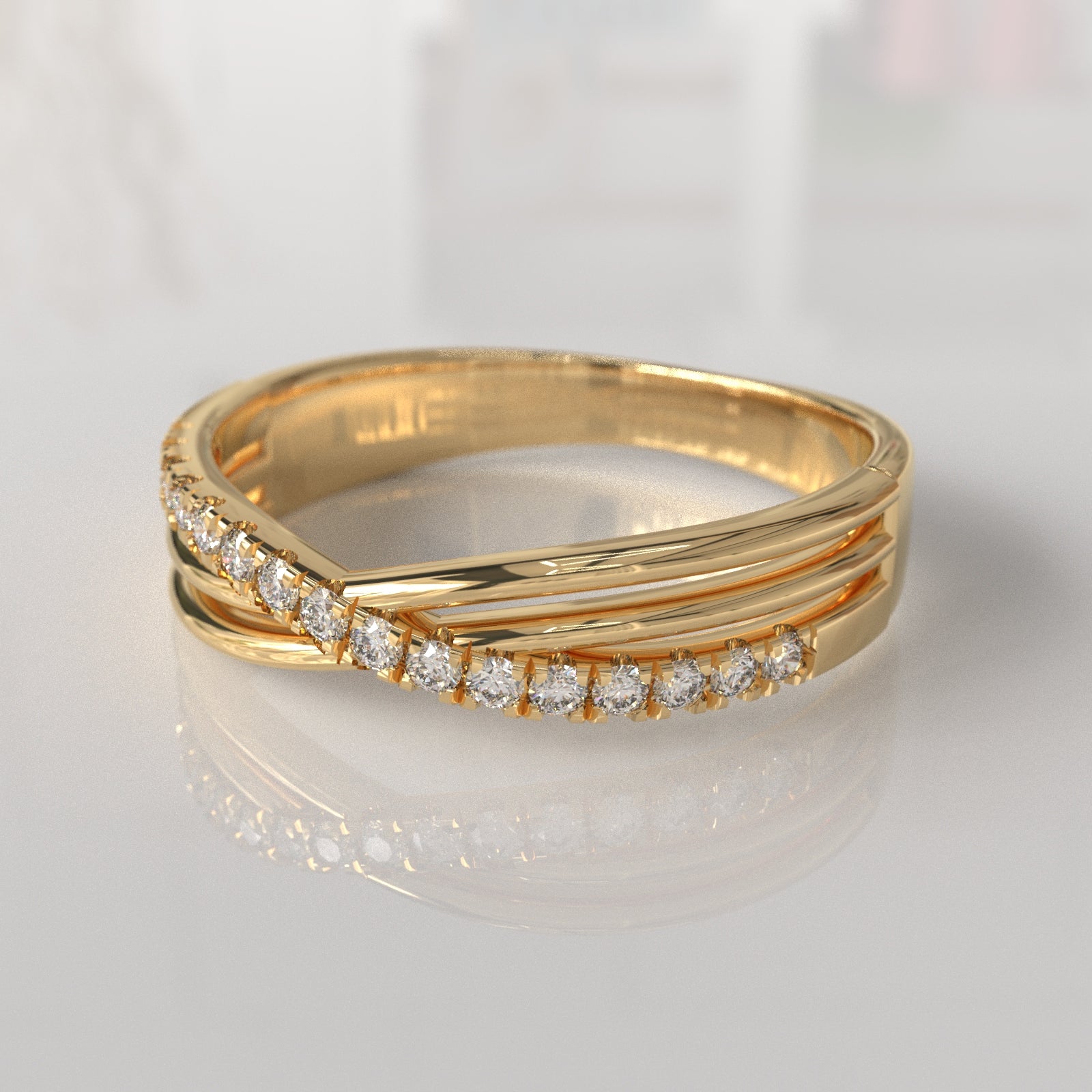 Anillo de Compromiso con Diamantes Phebie - Oro Amarillo 18K