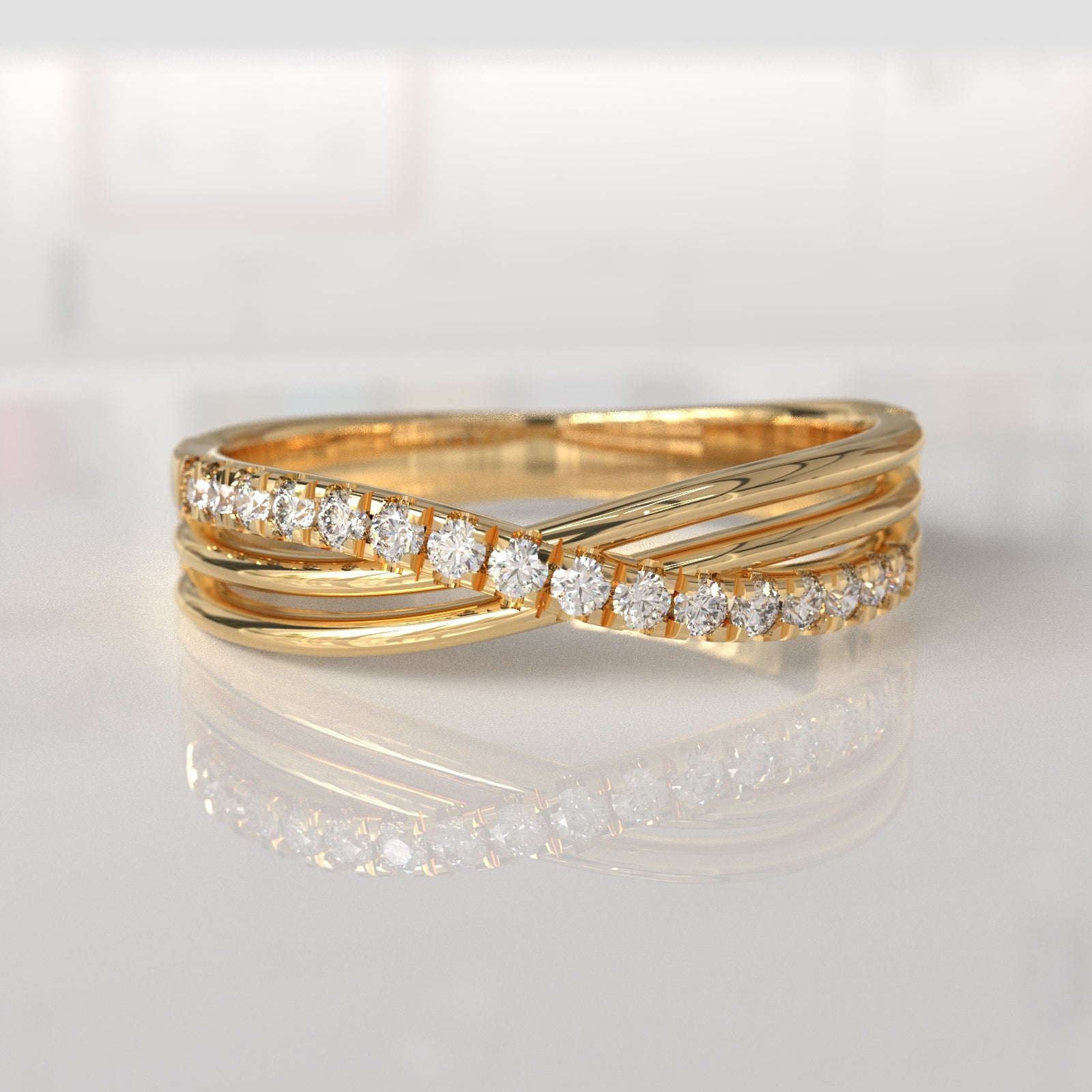 Anillo de Compromiso con Diamantes Phebie - Oro Amarillo 18K
