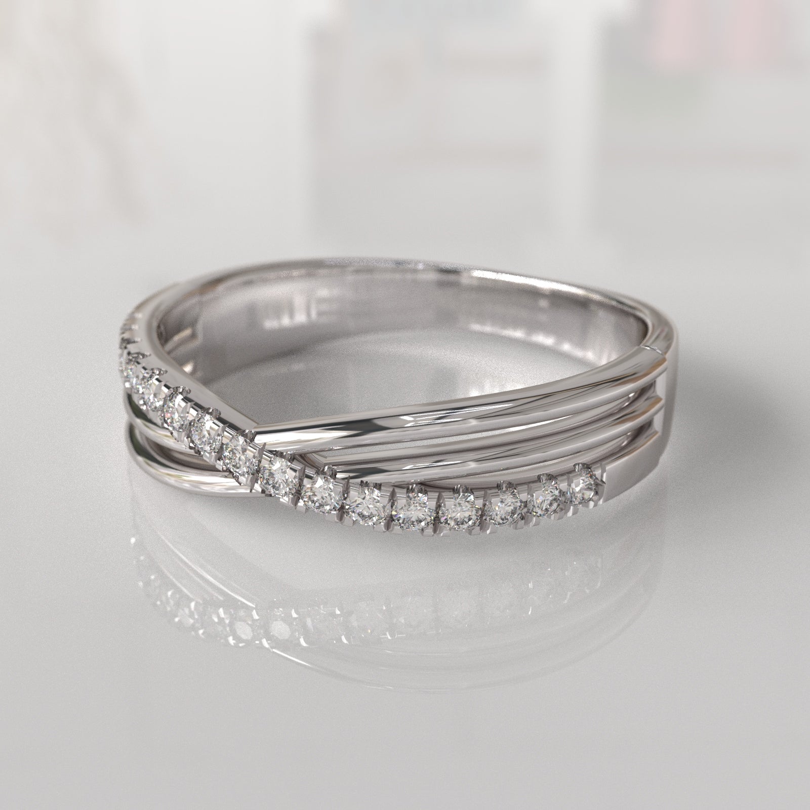 Anillo de Compromiso con Diamantes Phebie - Oro Blanco 18K