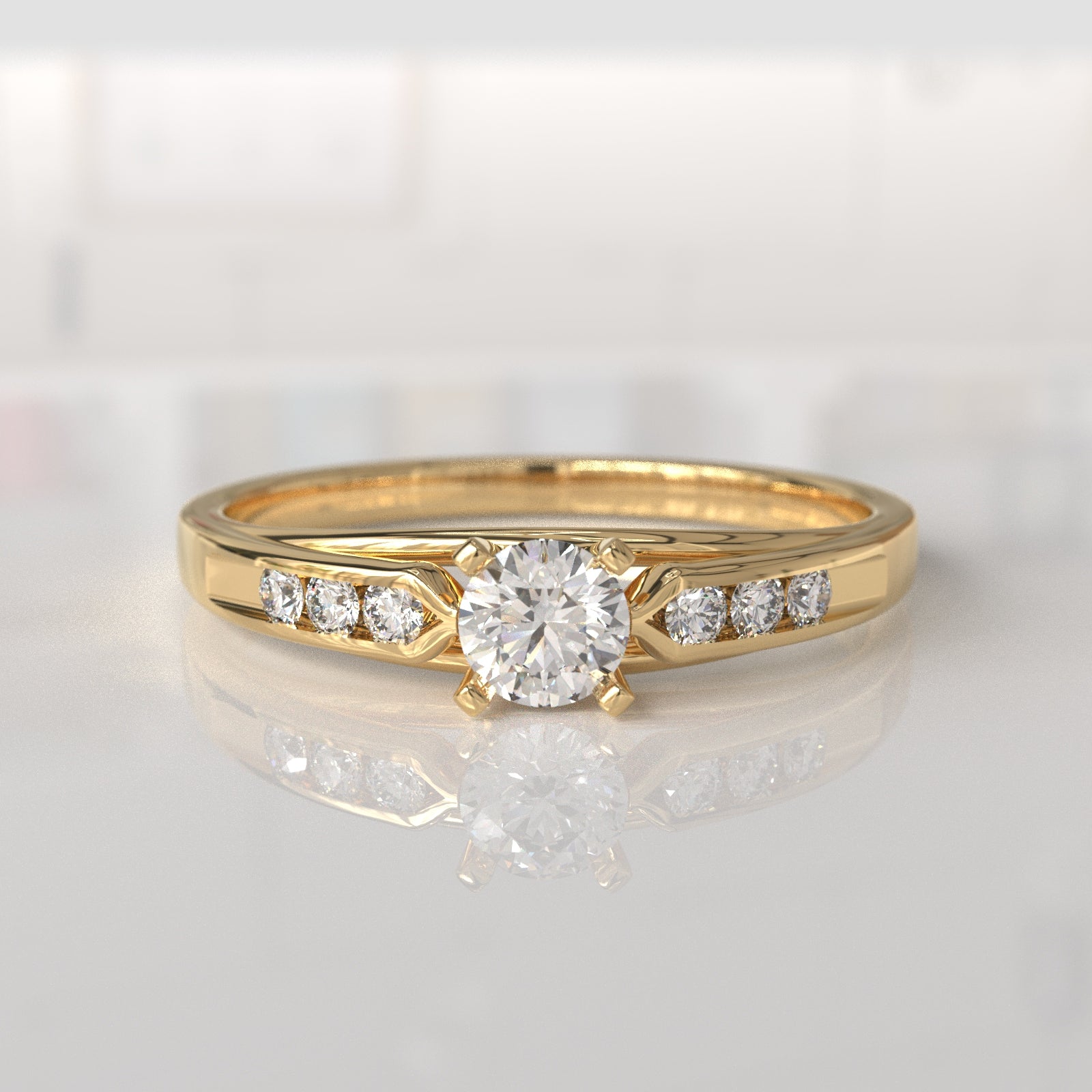 Anillo de Compromiso con Diamantes Montserrat - Oro Amarillo 18K