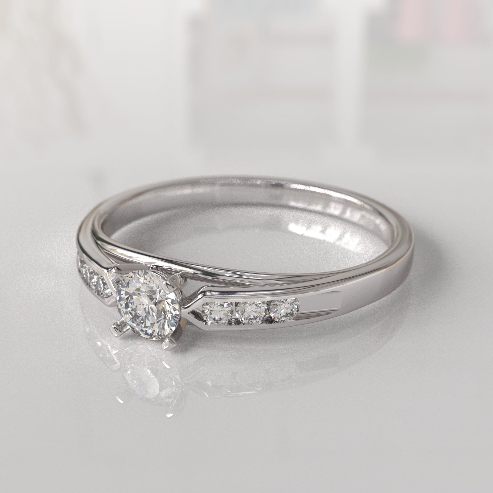 Anillo de Compromiso con Diamantes Montserrat - Oro Blanco 18K