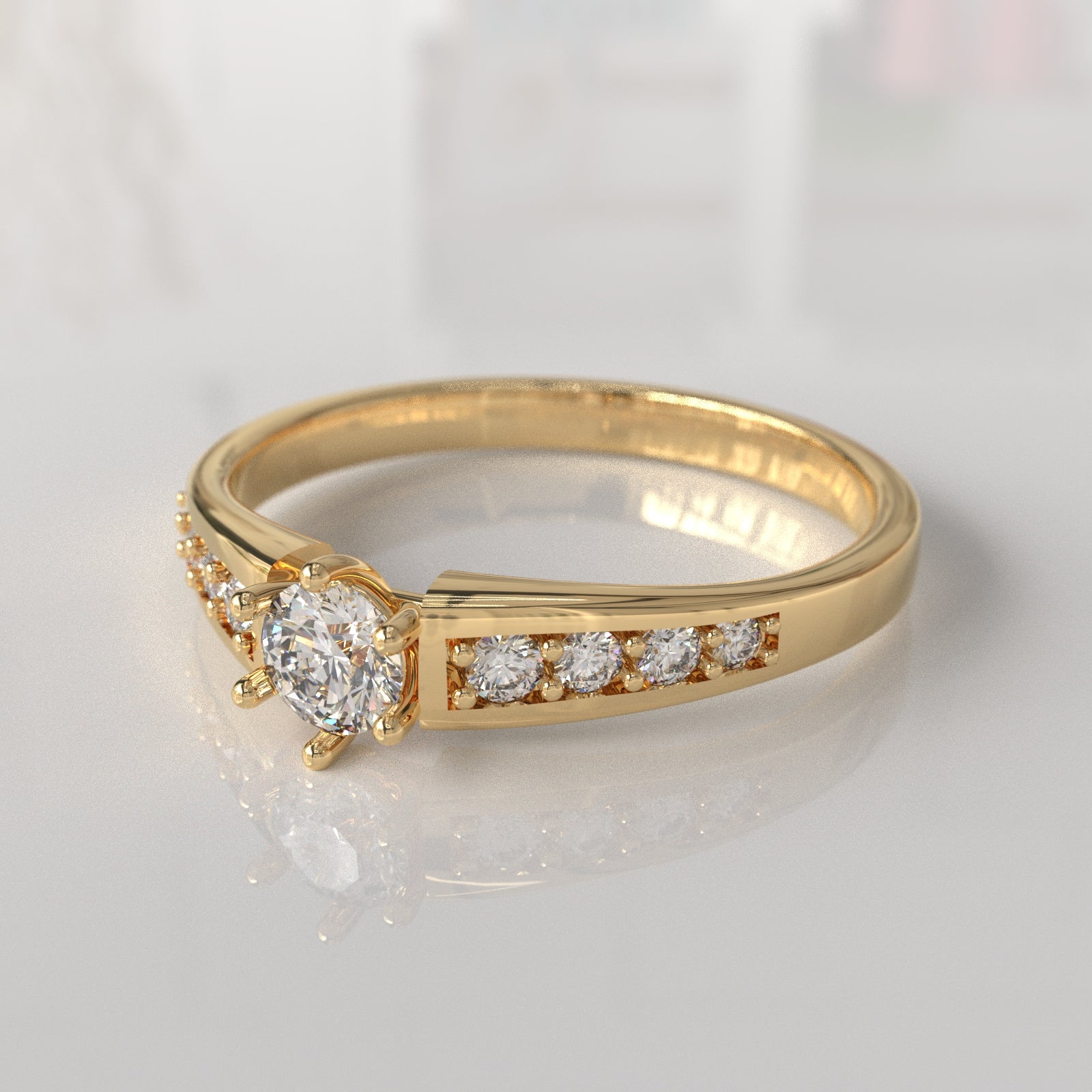Anillo de Compromiso con Diamantes Odette - Oro Amarillo 18K