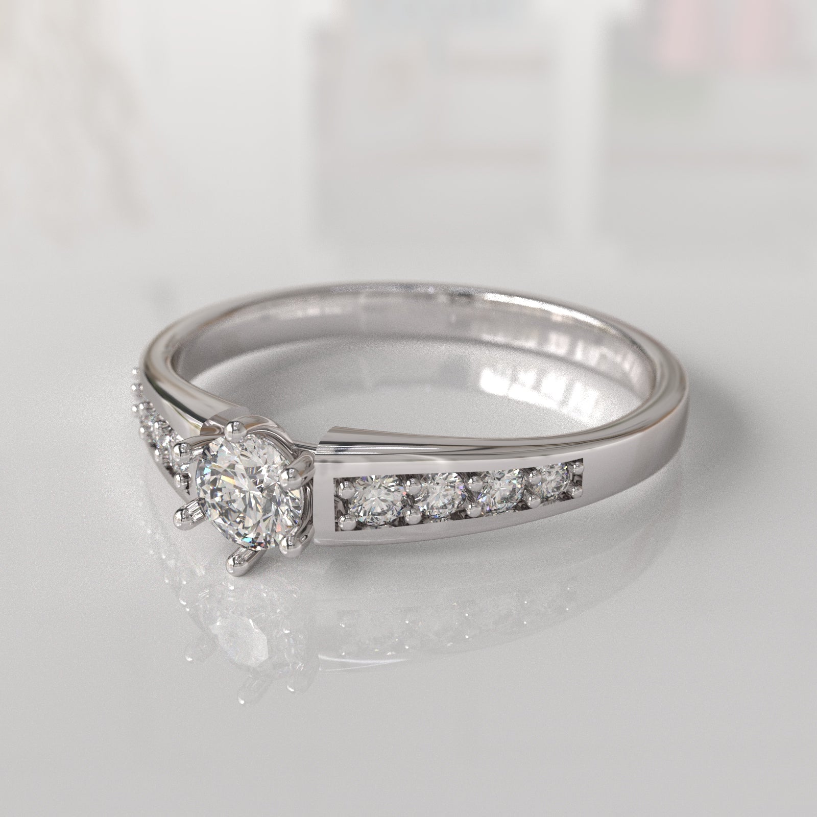 Anillo de Compromiso con Diamantes Odette - Oro Blanco 18K