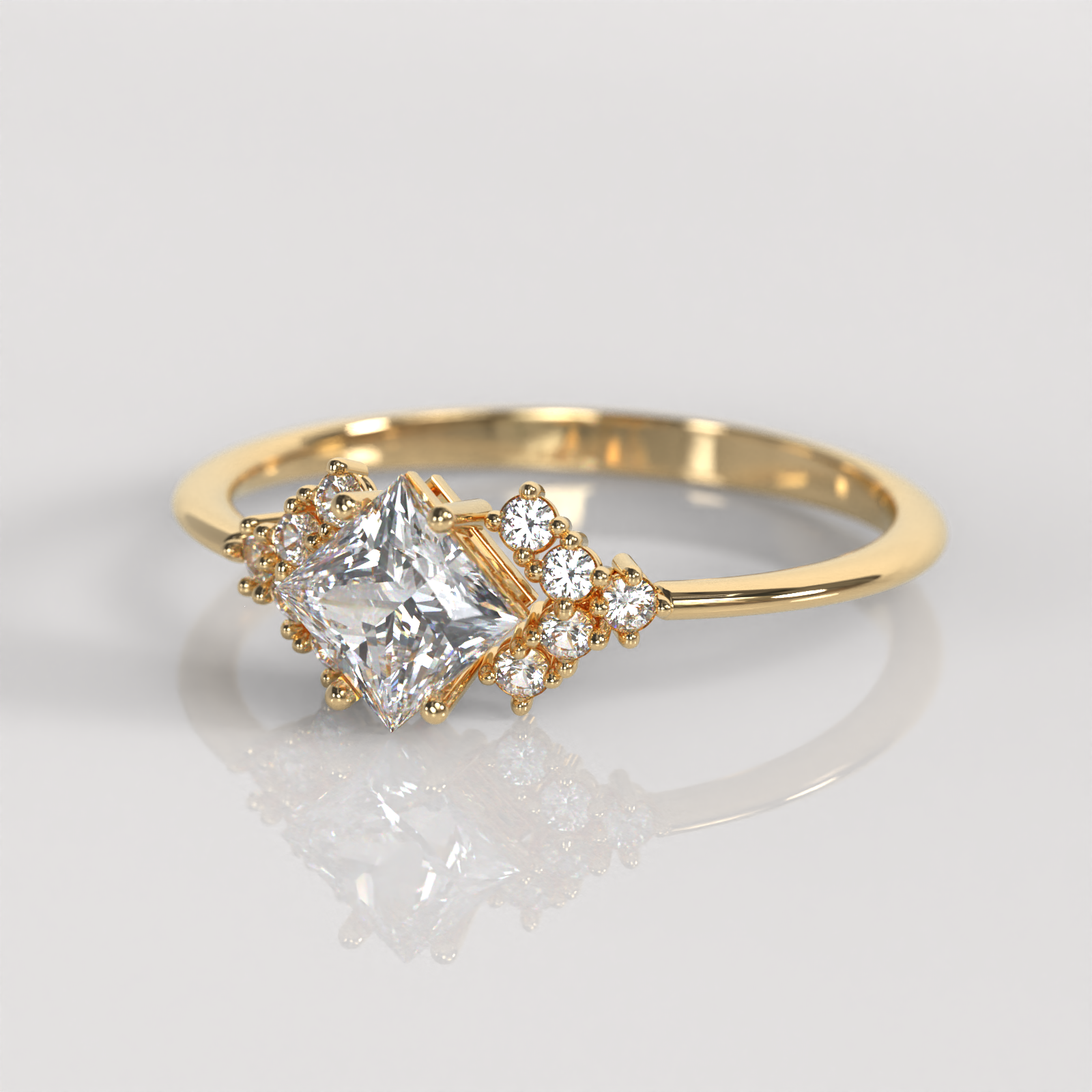 Anillo de Compromiso Zoe - Oro Amarillo 18K