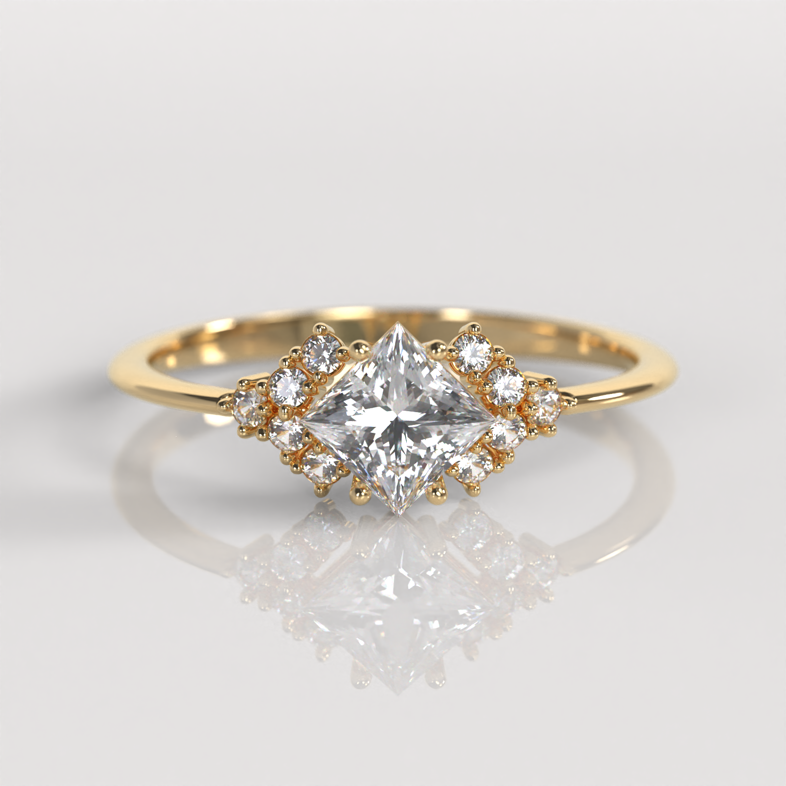 Anillo de Compromiso Zoe - Oro Amarillo 18K